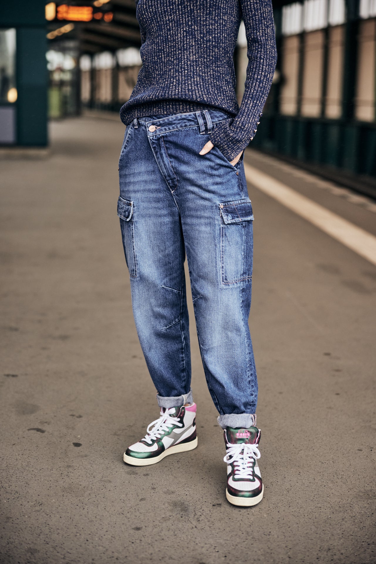 Jeans cargo Femme Olga Denim paolino | Freeman T. Porter