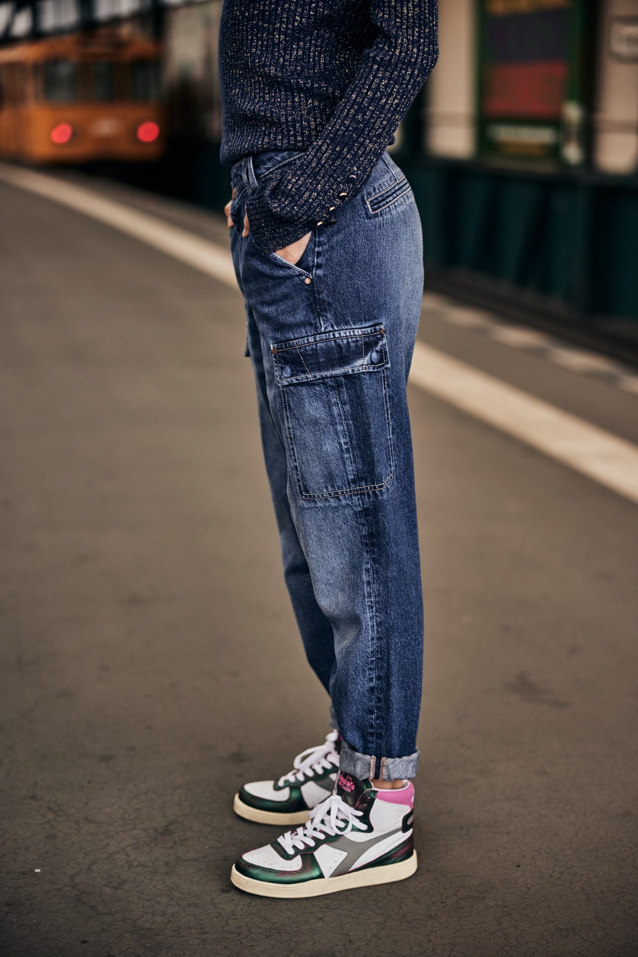 Jeans cargo Femme Olga Denim paolino | Freeman T. Porter