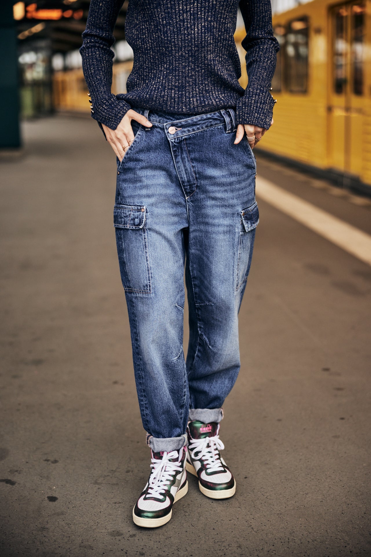 Jeans cargo Femme Olga Denim paolino | Freeman T. Porter