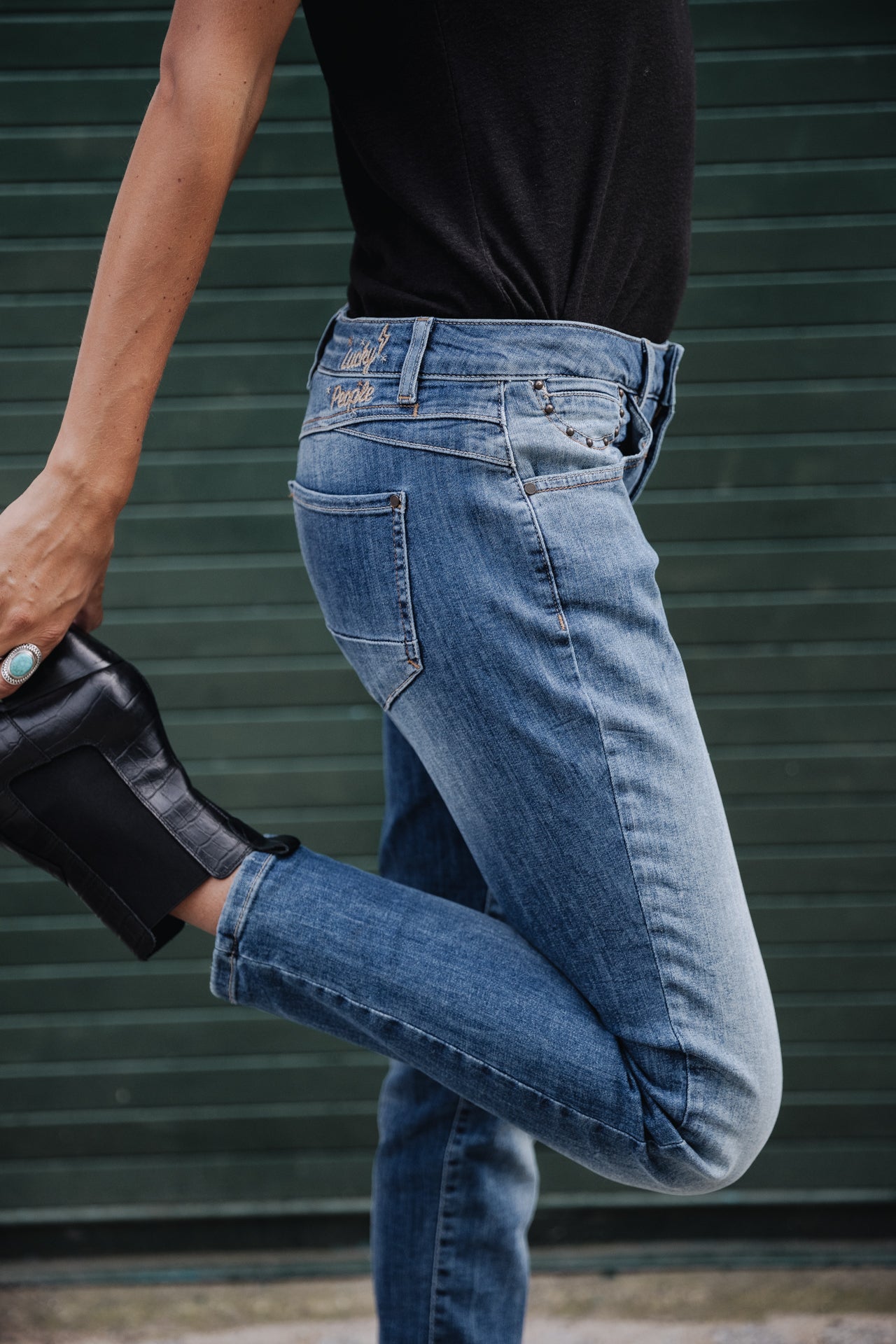 Jeans slim cropped Femme Sophy pacific | Freeman T. Porter