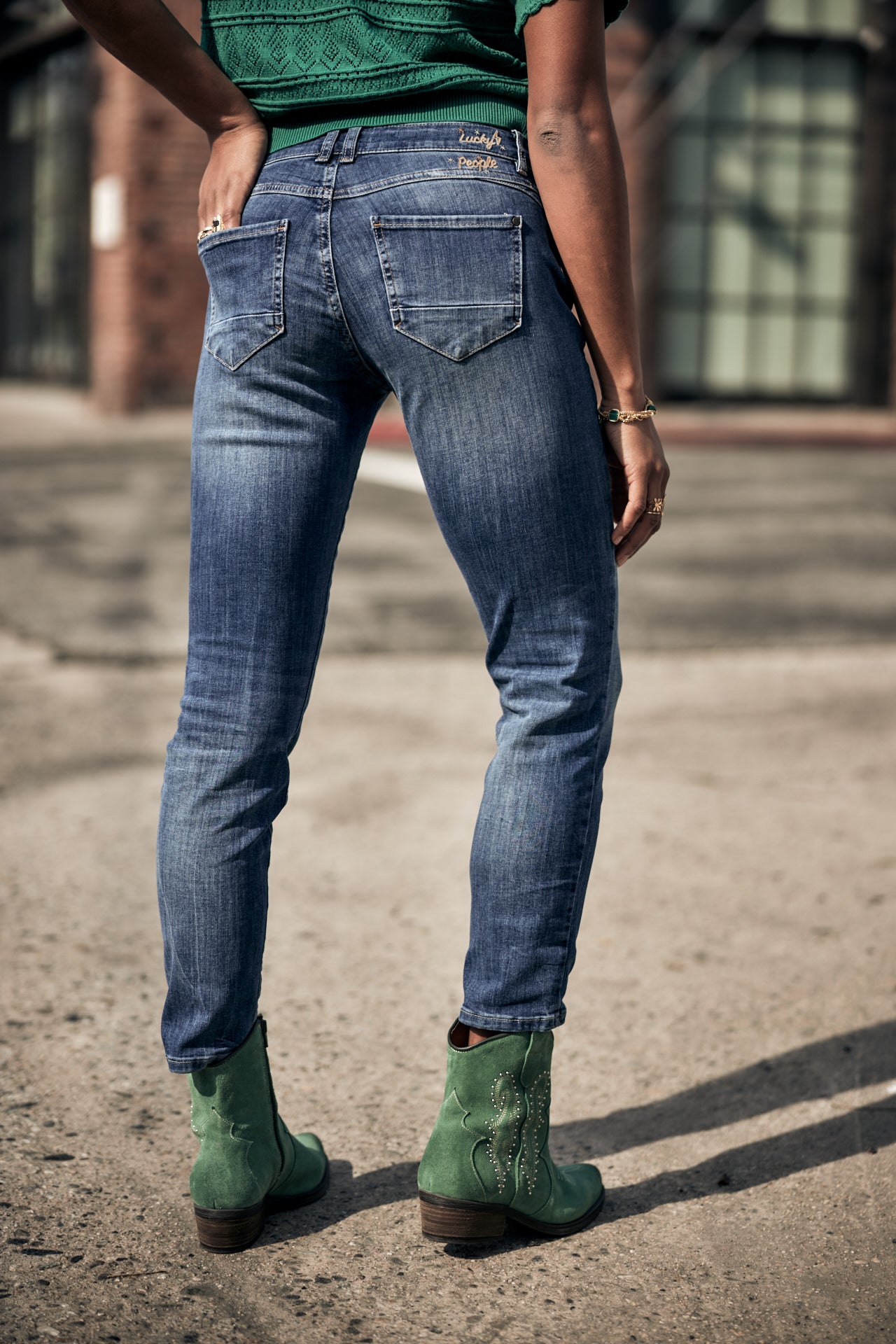 Jeans slim cropped Femme Sophy pacific | Freeman T. Porter