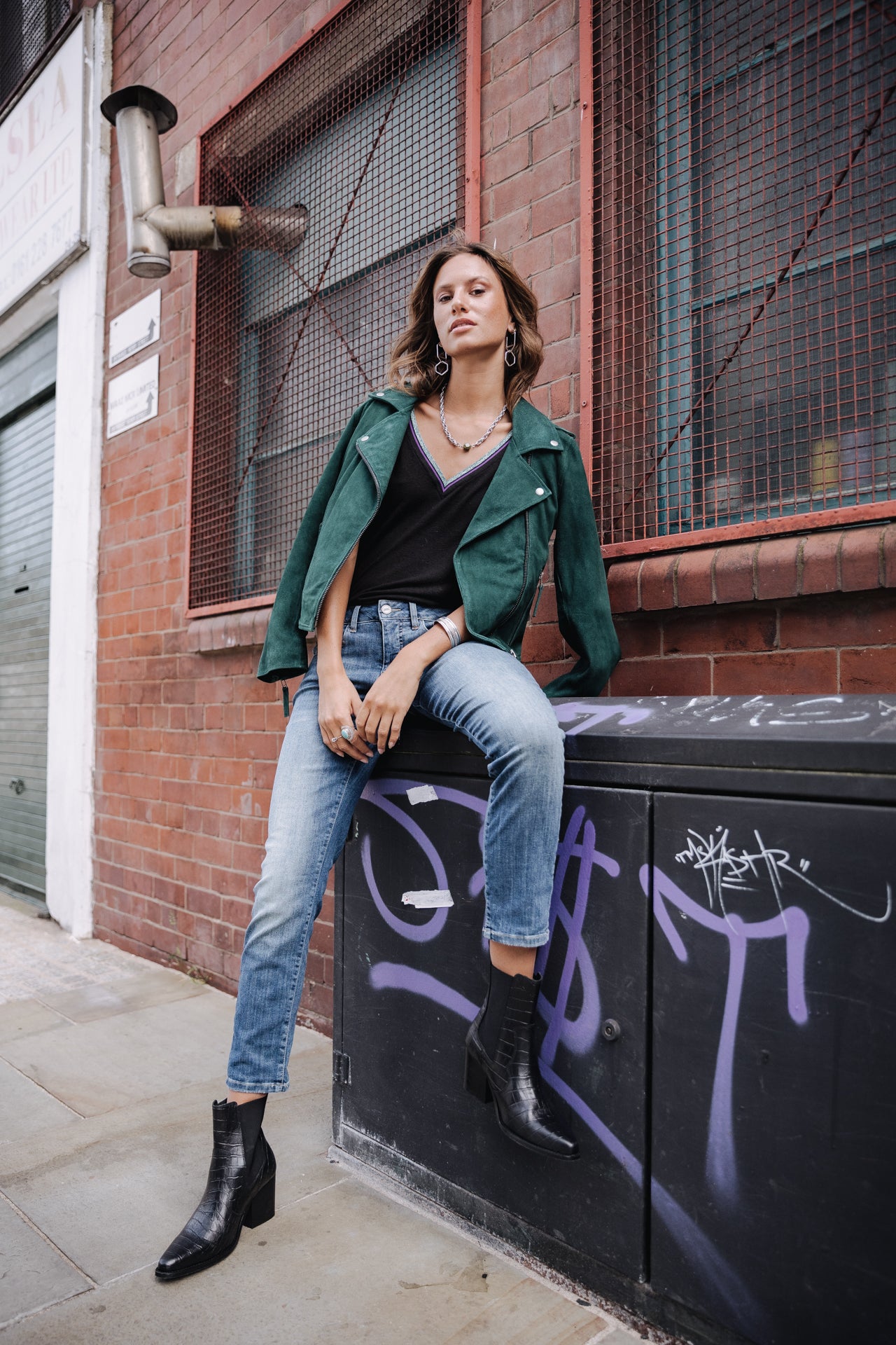 Jeans slim cropped Femme Sophy pacific | Freeman T. Porter