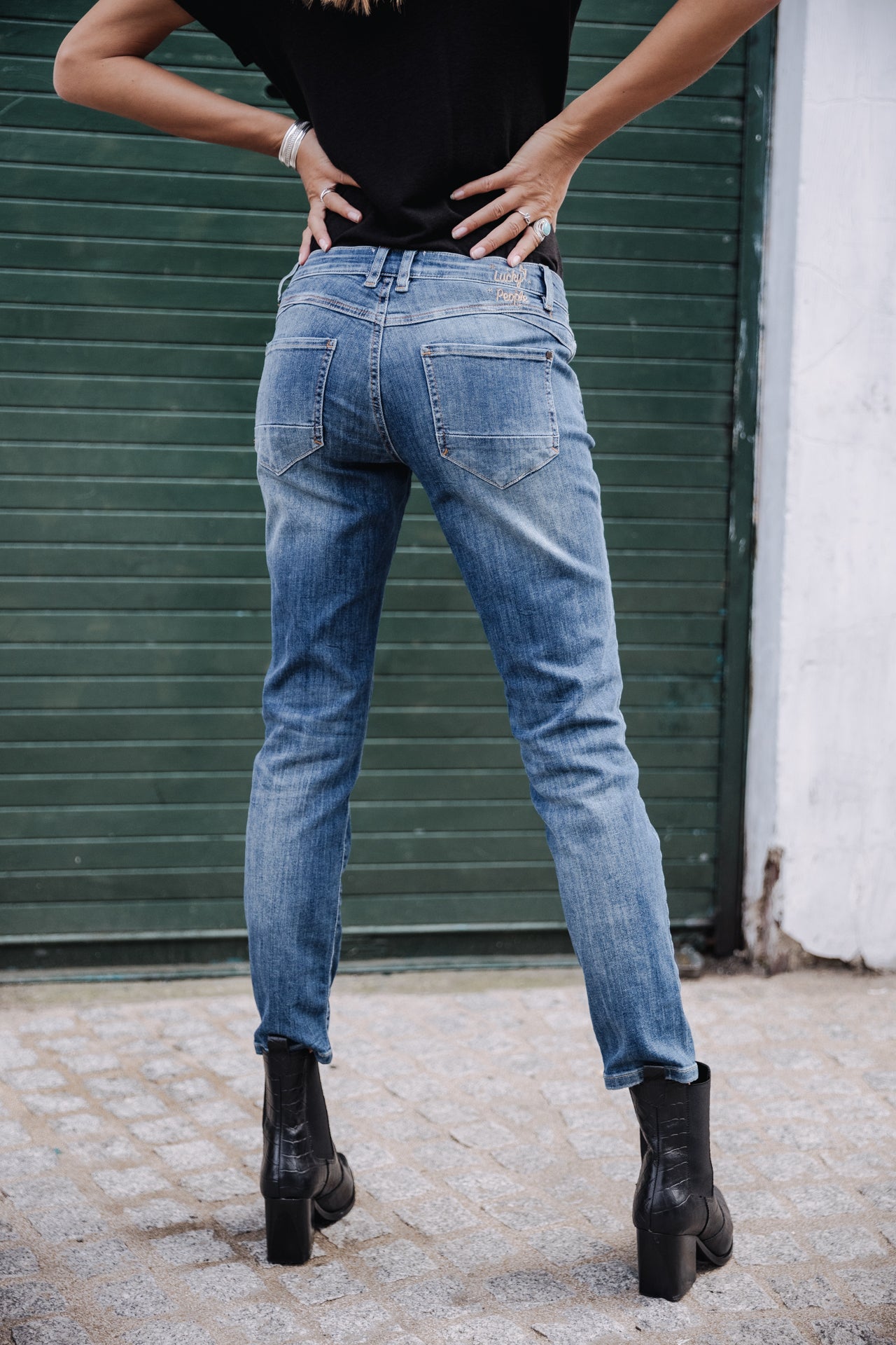 Jeans slim cropped Femme Sophy pacific | Freeman T. Porter