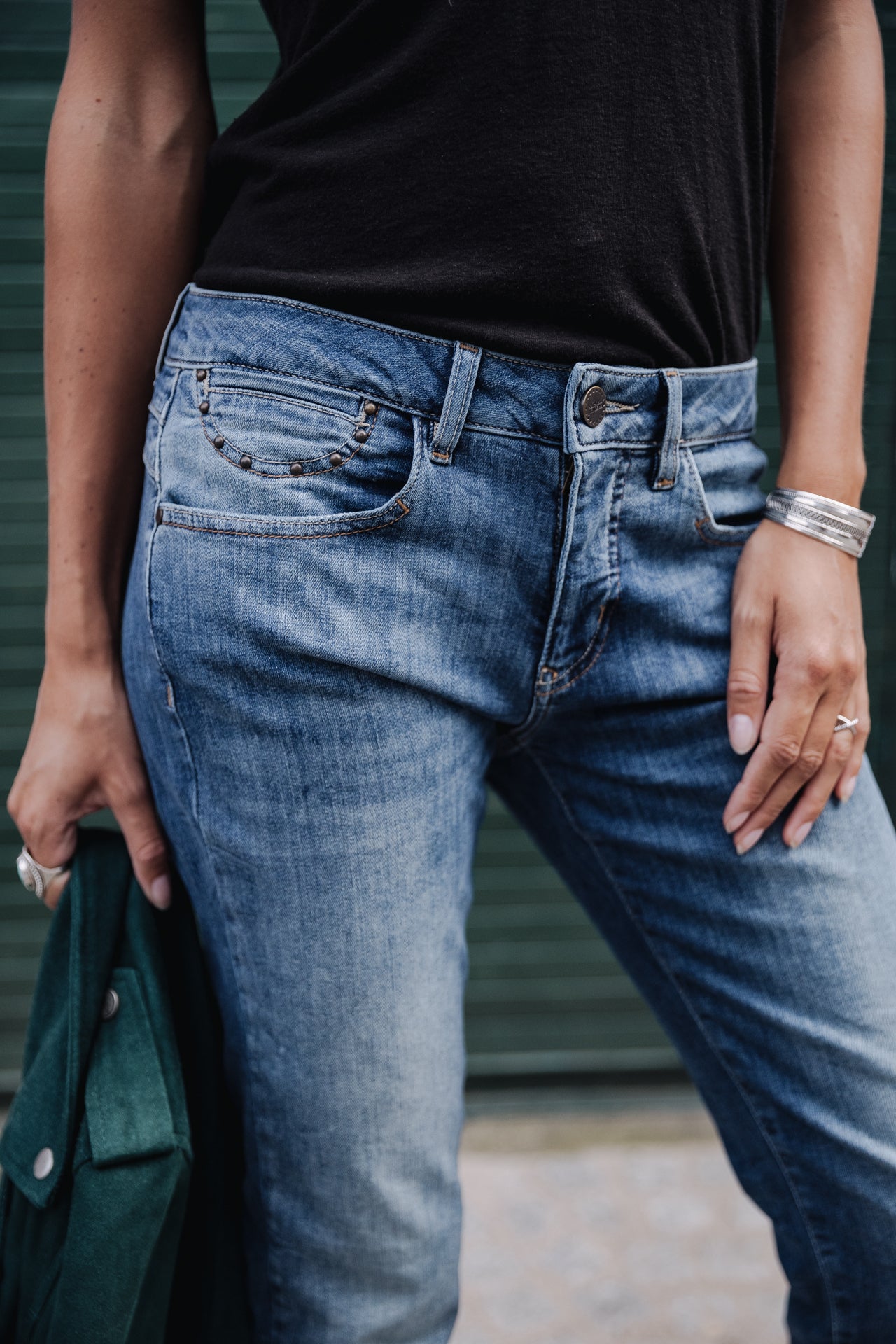Jeans slim cropped Femme Sophy pacific | Freeman T. Porter