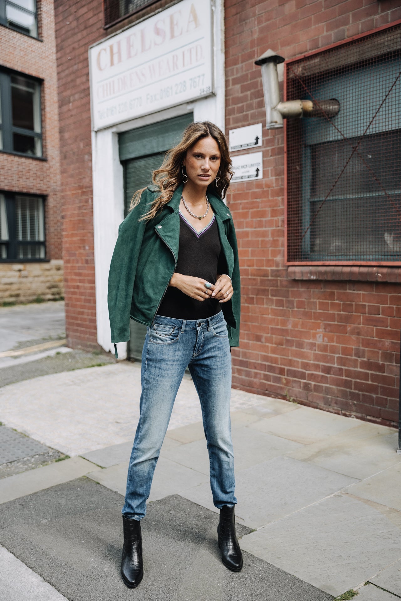 Jeans slim cropped Femme Sophy pacific | Freeman T. Porter