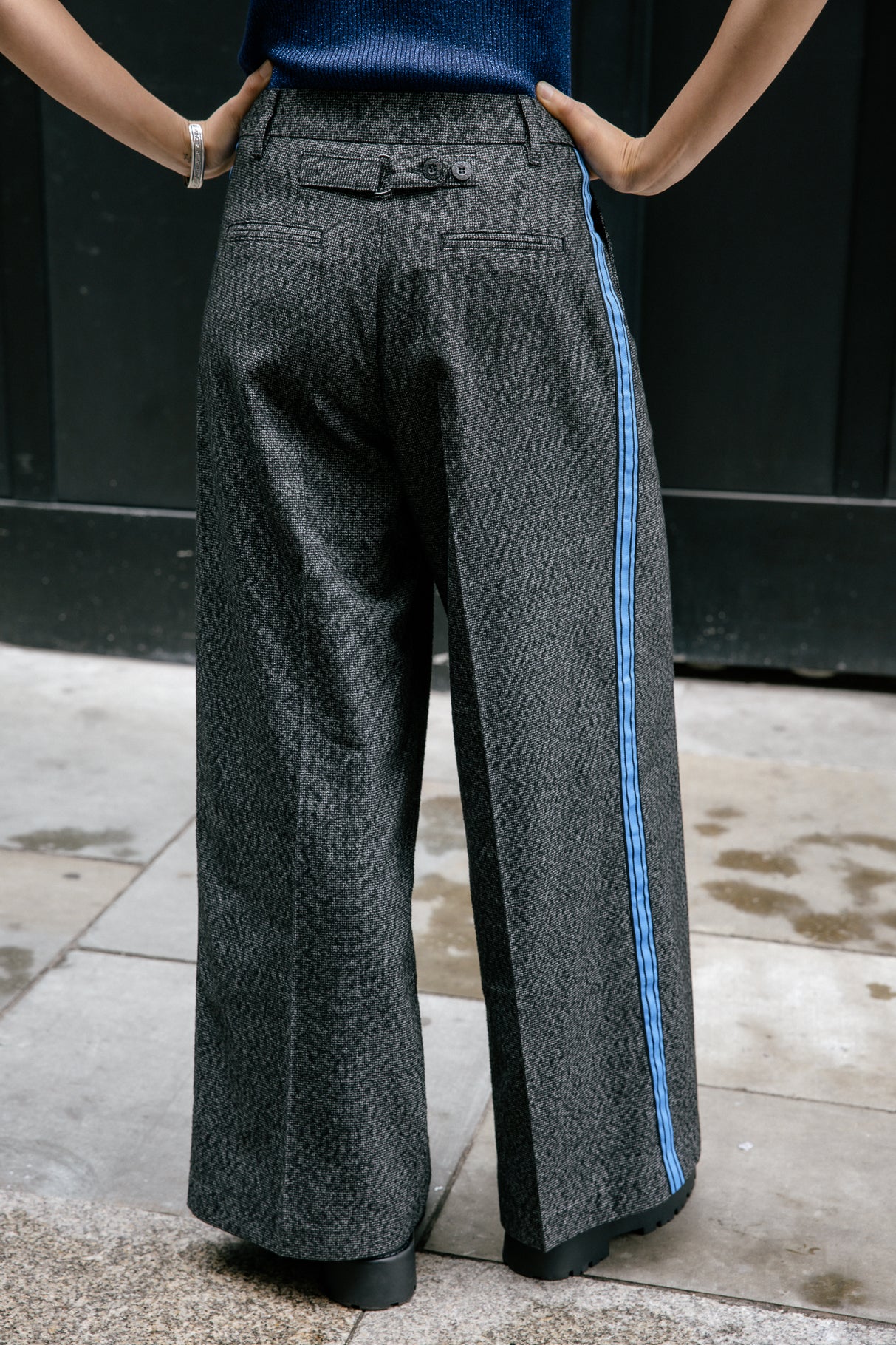 Pantalon large taille haute Frau Nathalia Brummell moon rock | Freeman T. Porter