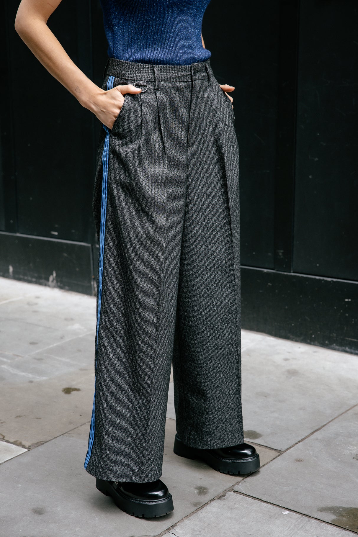 Pantalon large taille haute Frau Nathalia Brummell moon rock | Freeman T. Porter
