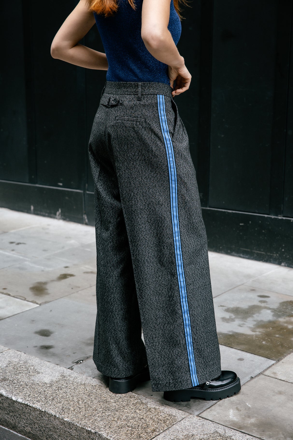 Pantalon large taille haute Frau Nathalia Brummell moon rock | Freeman T. Porter