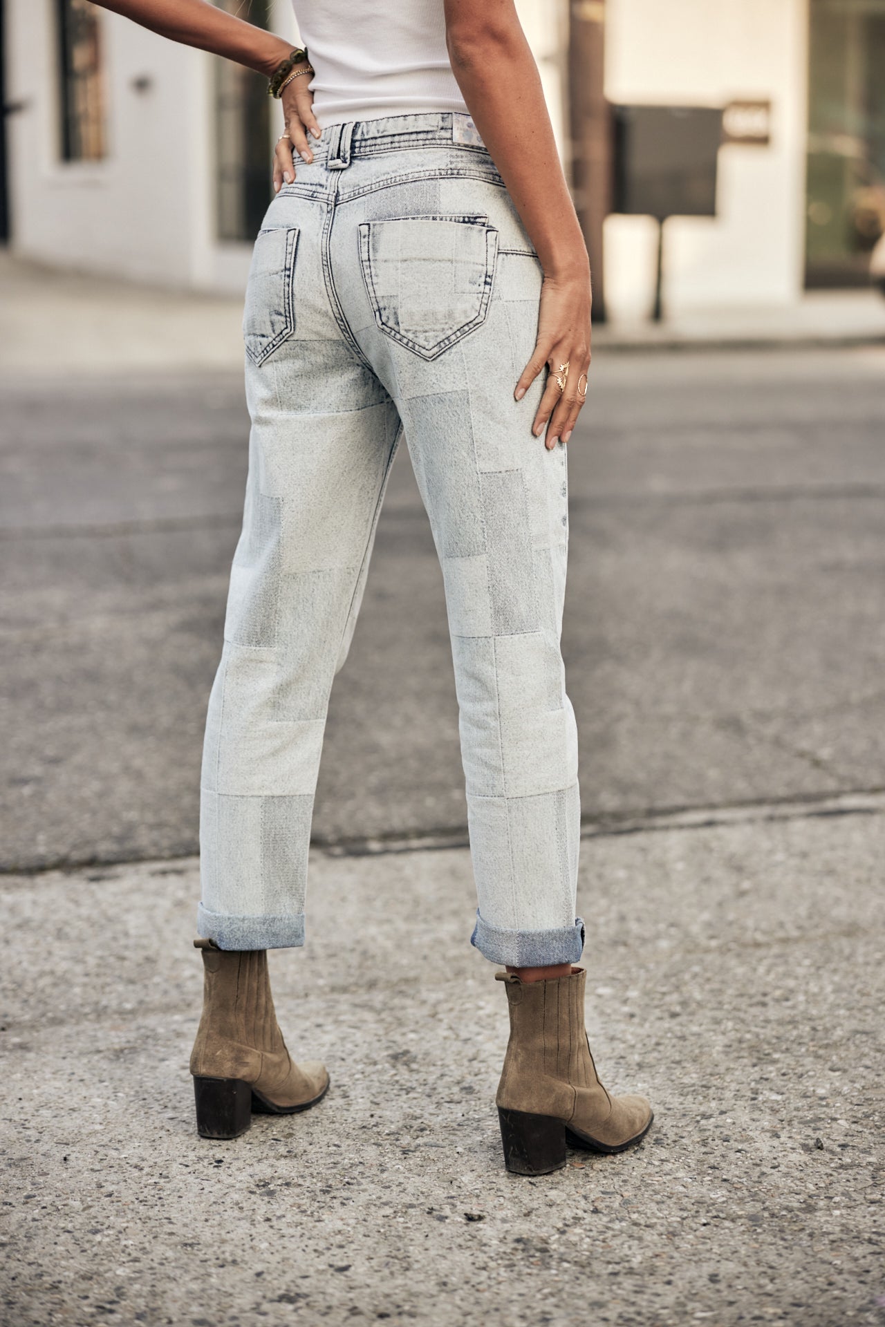 Jeans cropped boyfriend Femme Timea braga light blue | Freeman T. Porter