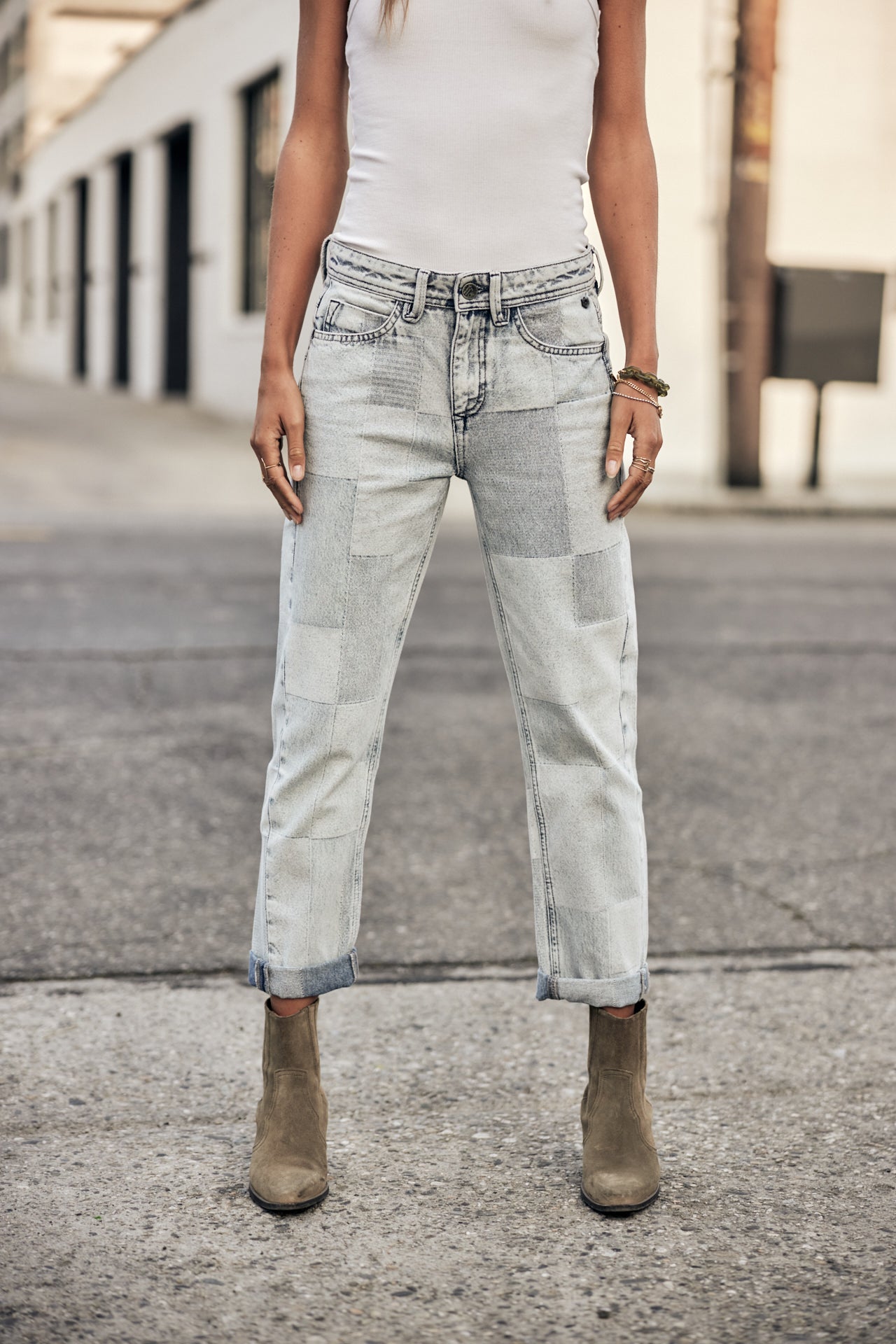 Jeans cropped boyfriend Femme Timea braga light blue | Freeman T. Porter