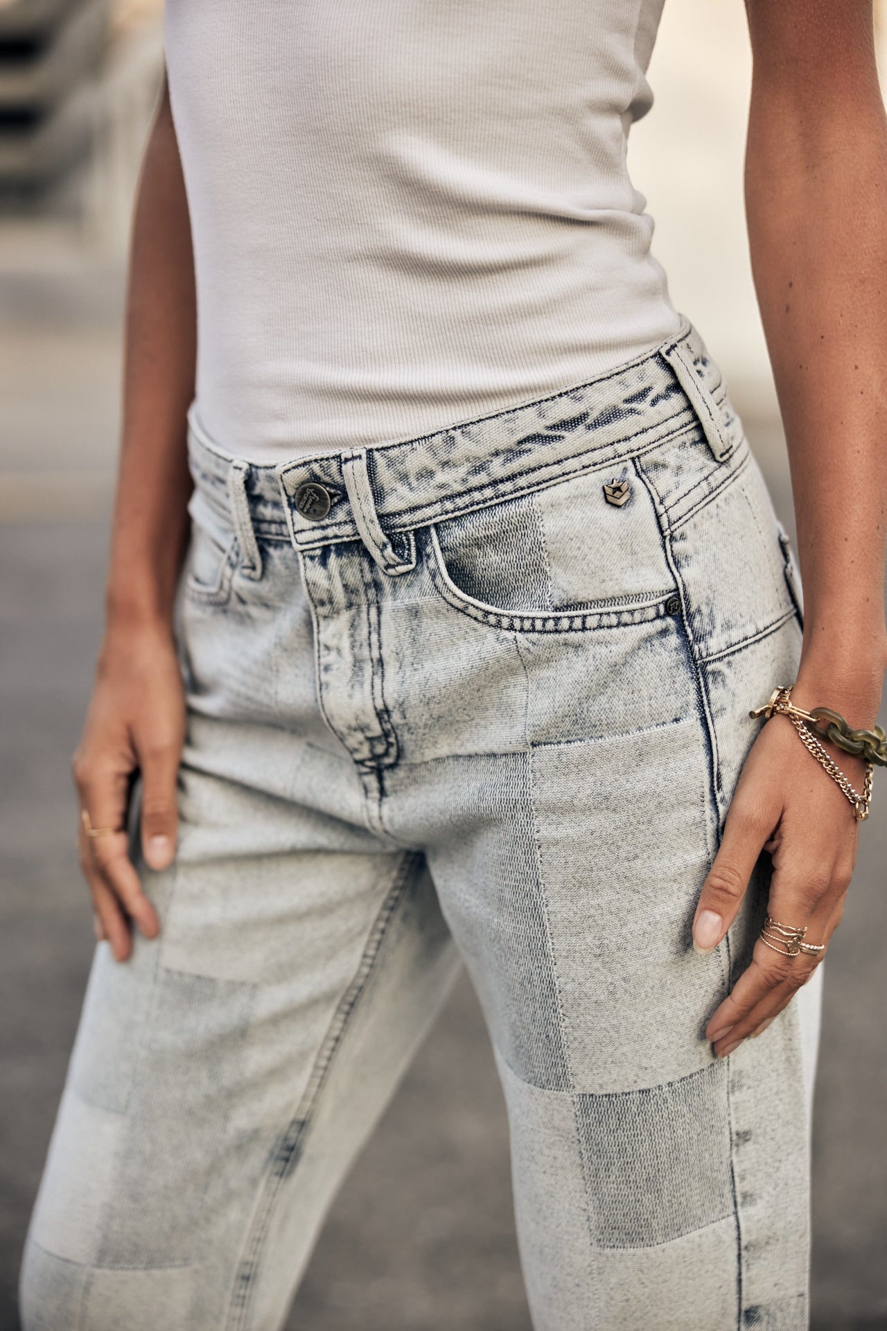 Jeans cropped boyfriend Femme Timea braga light blue | Freeman T. Porter