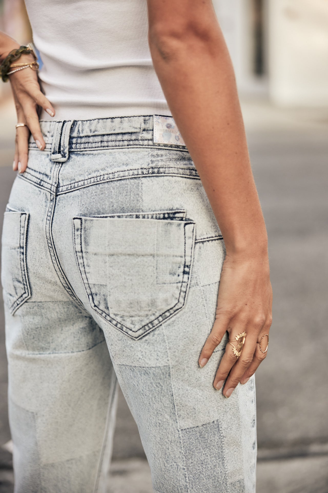 Jeans cropped boyfriend Femme Timea braga light blue | Freeman T. Porter