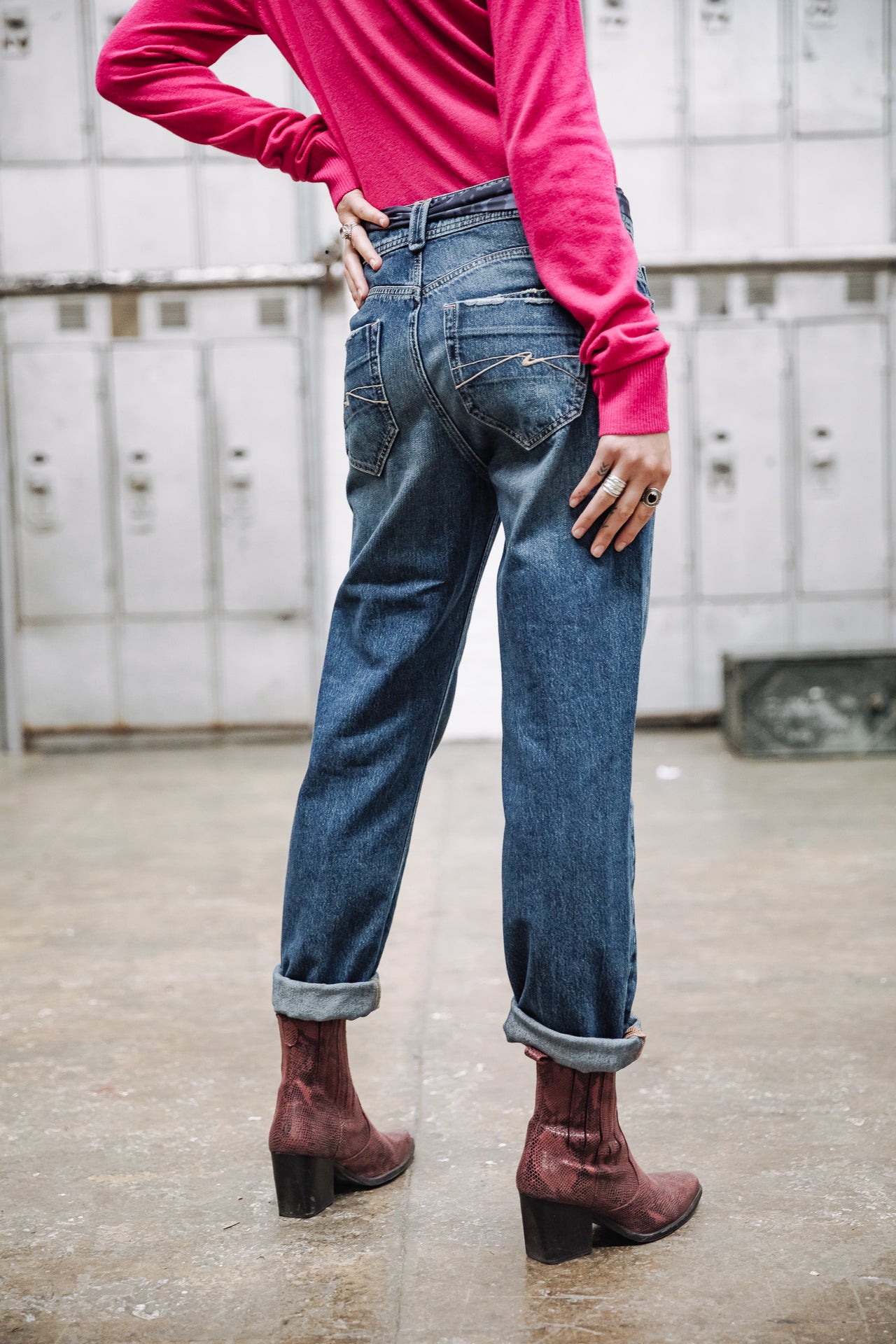 Jeans cropped boyfriend Femme Timea Denim pittsburg dark | Freeman T. Porter