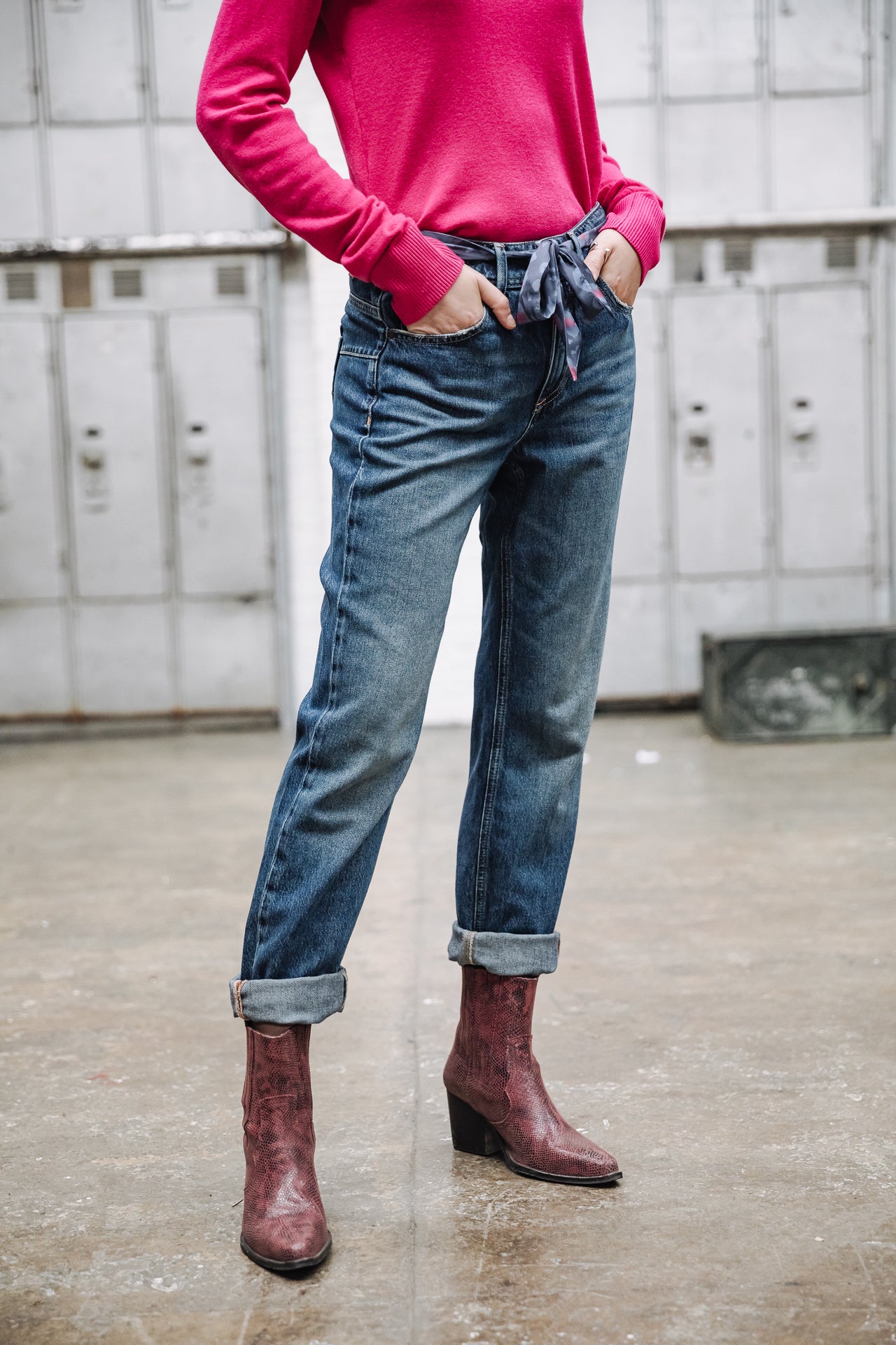Jeans cropped boyfriend Femme Timea Denim pittsburg dark | Freeman T. Porter