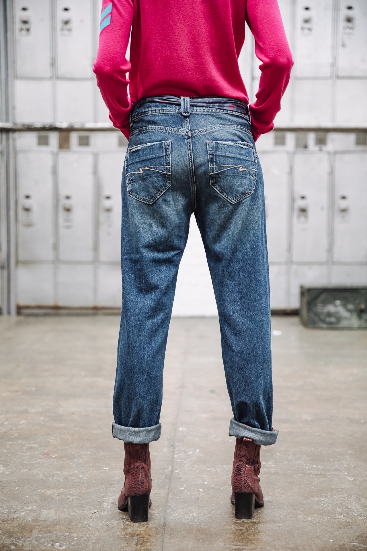 Jeans cropped boyfriend Femme Timea Denim pittsburg dark | Freeman T. Porter