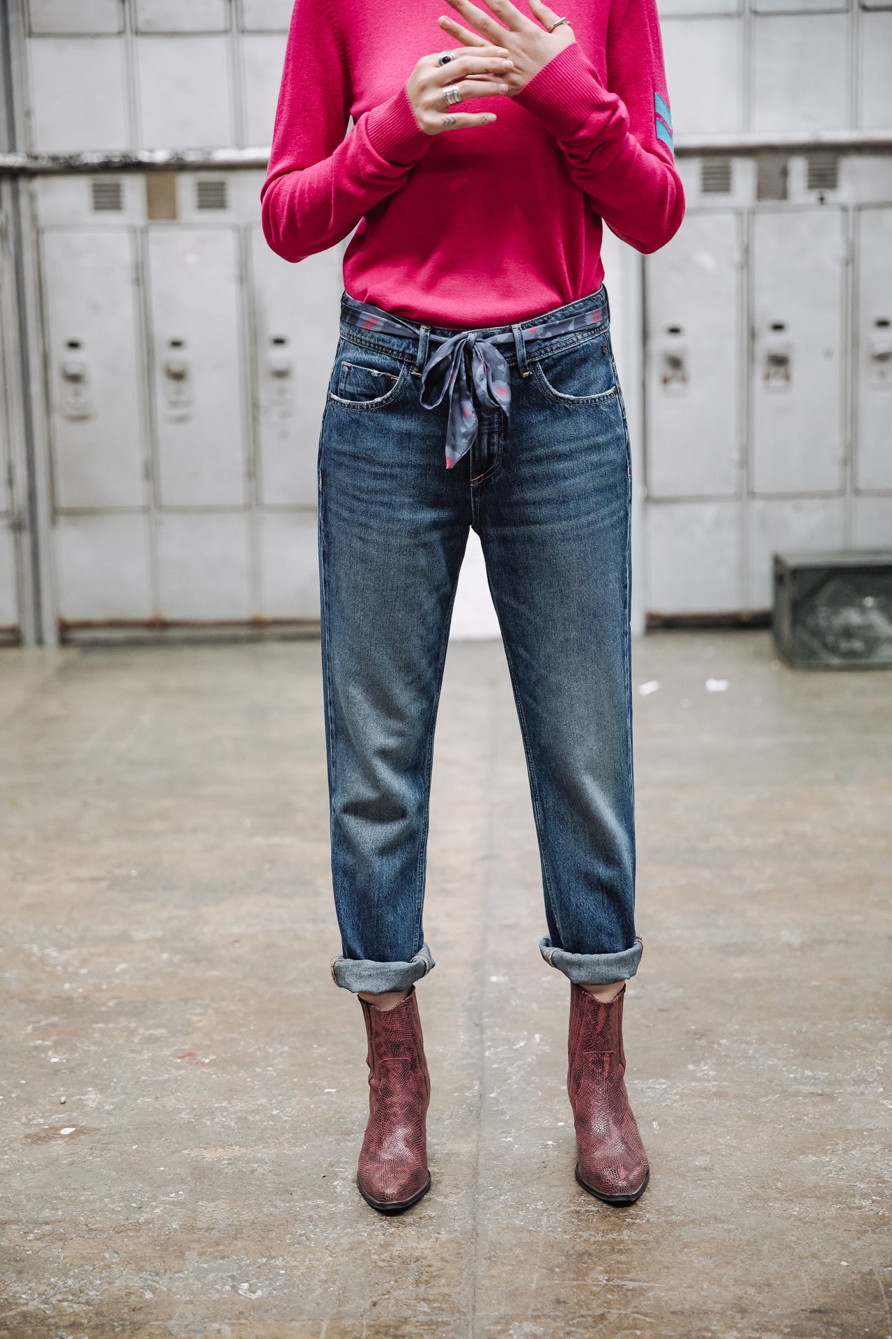 Jeans cropped boyfriend Femme Timea Denim pittsburg dark | Freeman T. Porter
