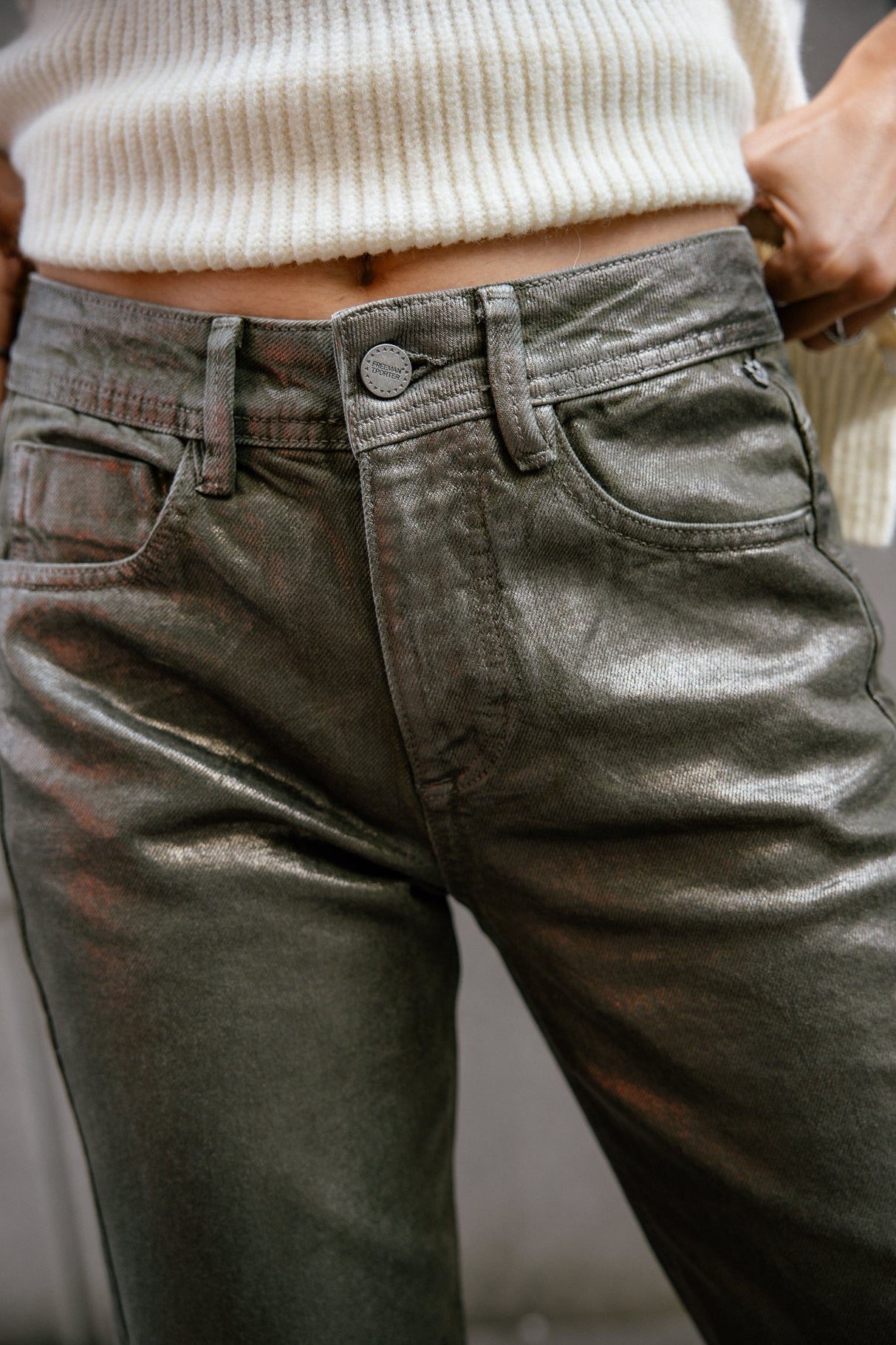 Pantalon cropped boyfriend Femme Timea Pirata forest night | Freeman T. Porter