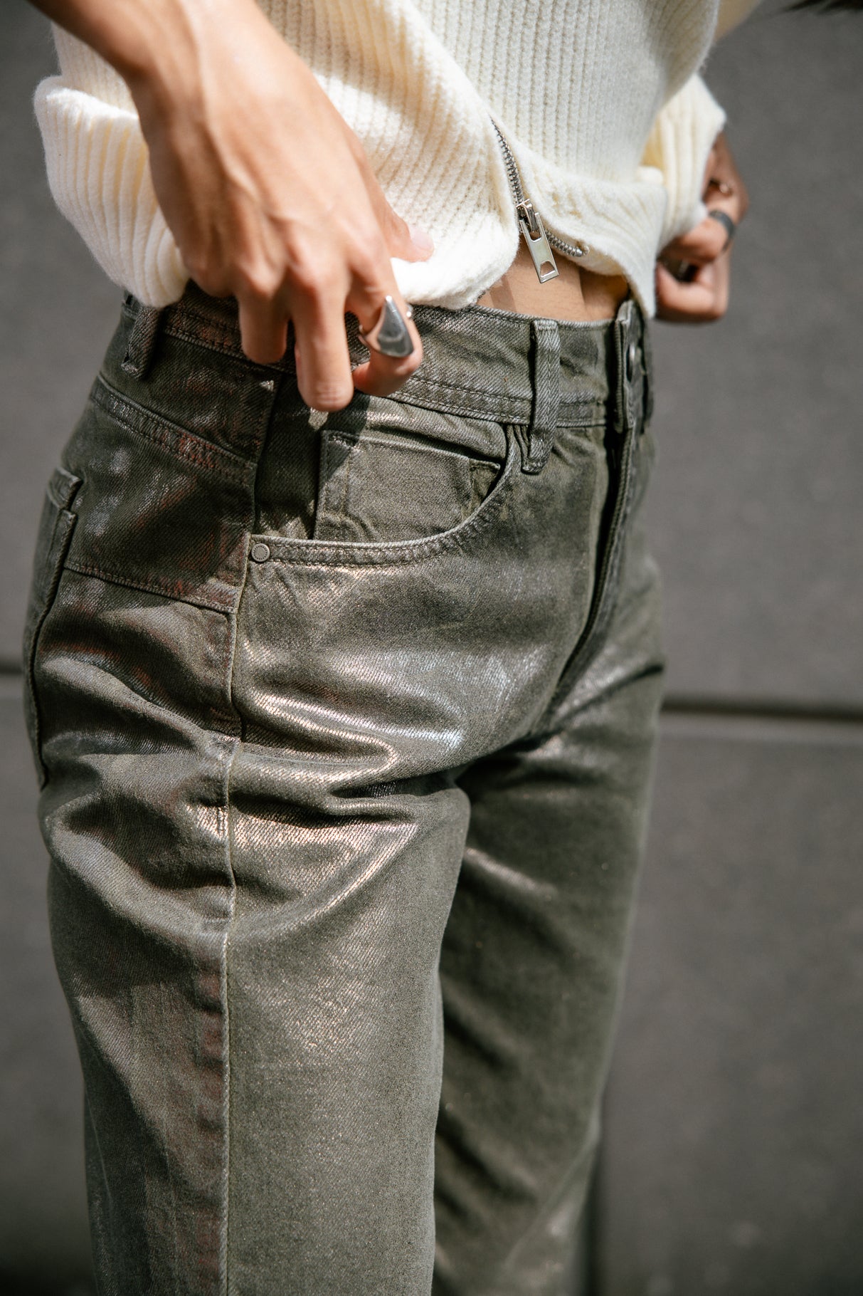 Pantalon cropped boyfriend Femme Timea Pirata forest night | Freeman T. Porter