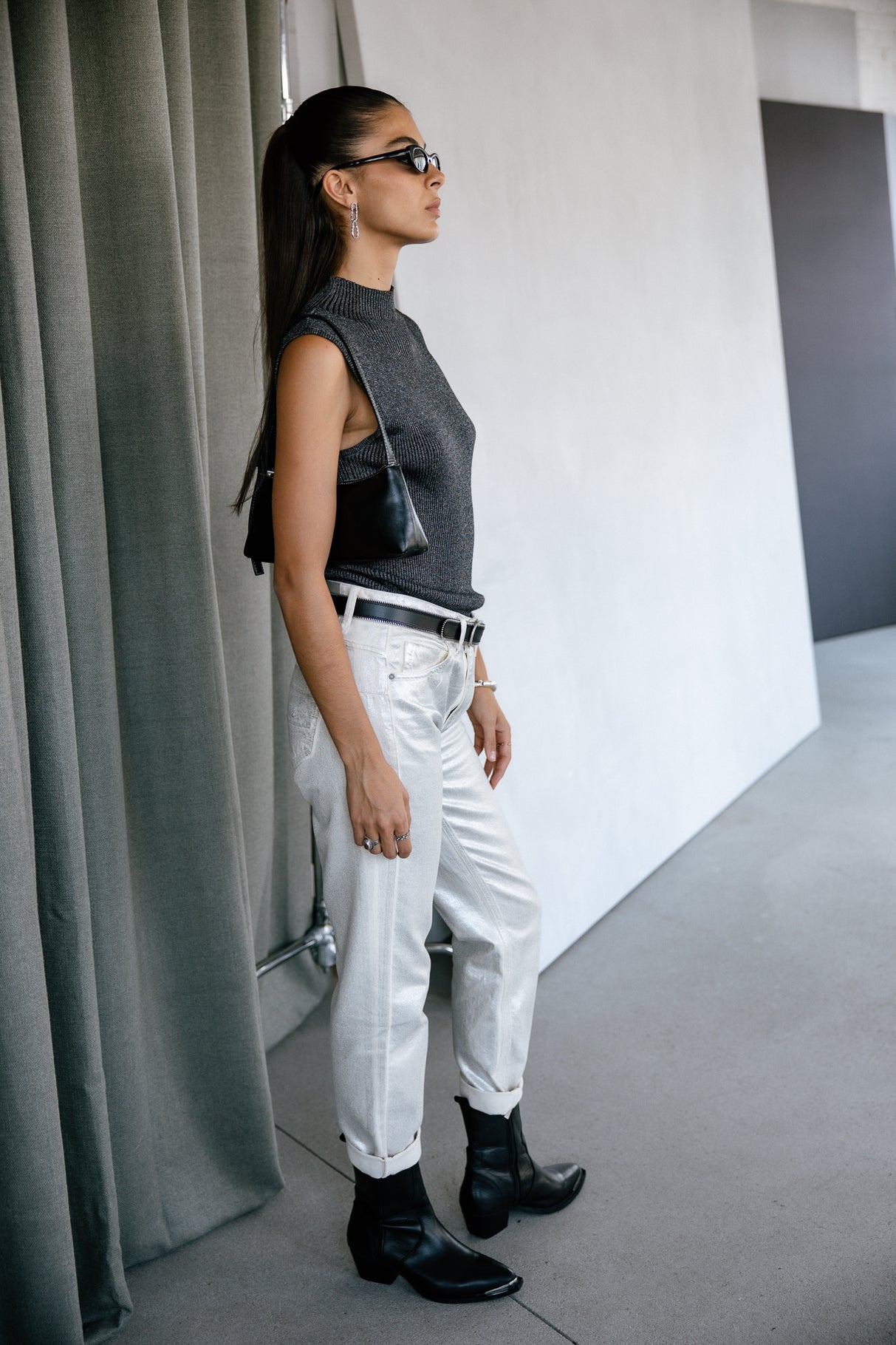 Pantalon cropped boyfriend Femme Timea Pirata egret | Freeman T. Porter