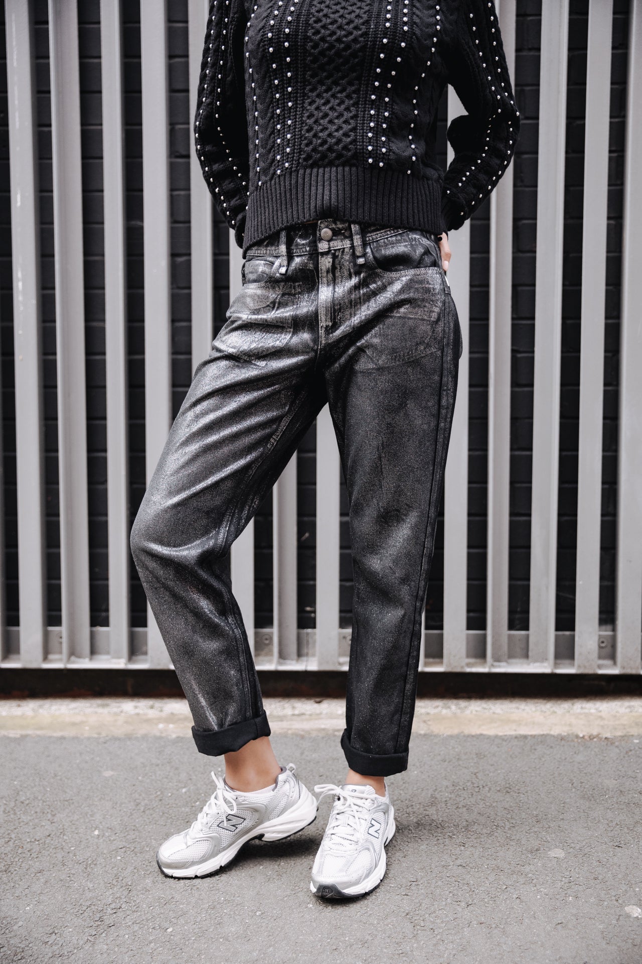 Pantalon cropped boyfriend Mujer Timea Pirata black | Freeman T. Porter