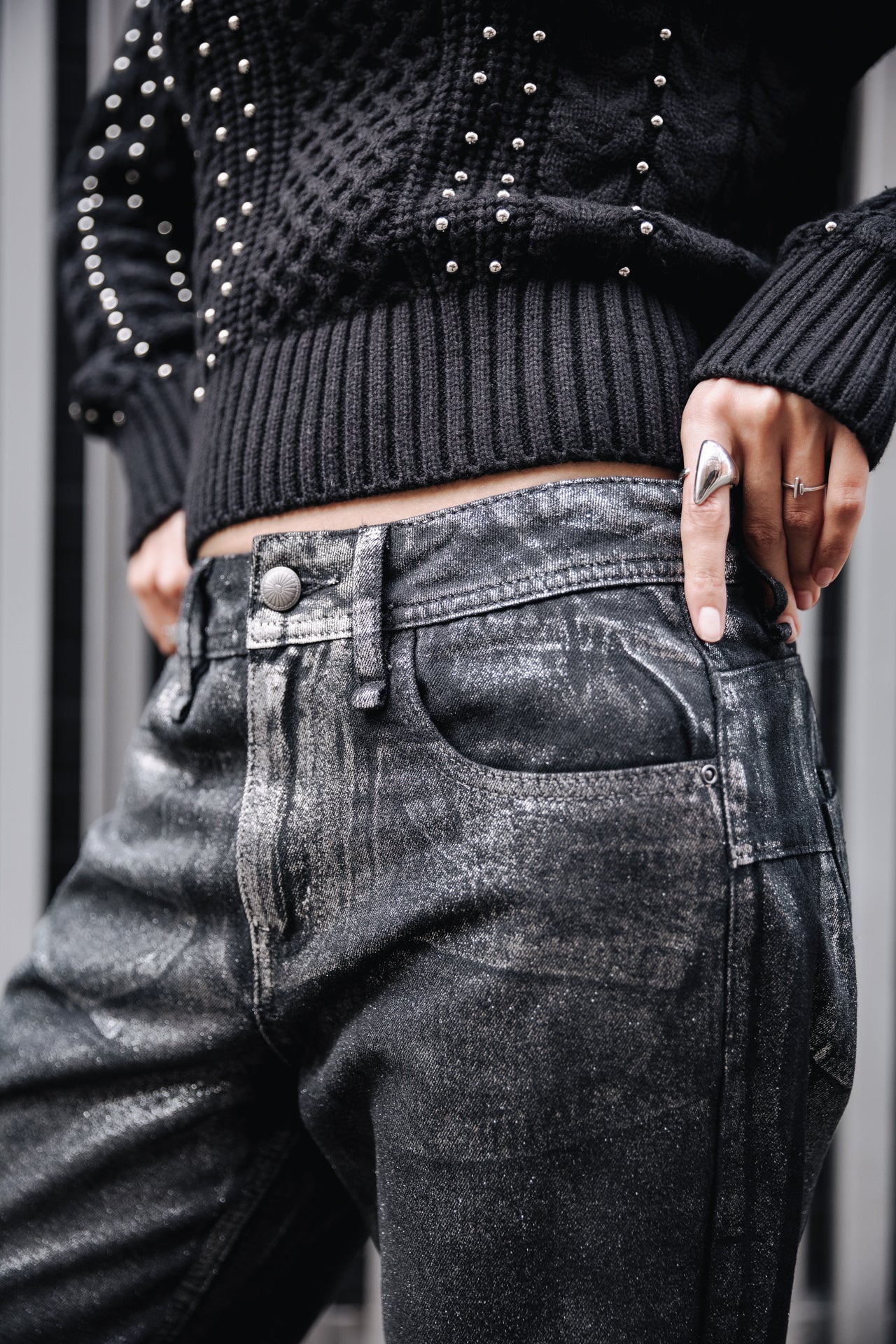 Pantalon cropped boyfriend Mujer Timea Pirata black | Freeman T. Porter