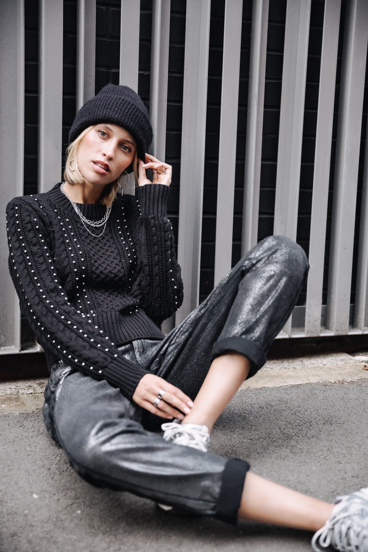 Pantalon cropped boyfriend Femme Timea Pirata black | Freeman T. Porter