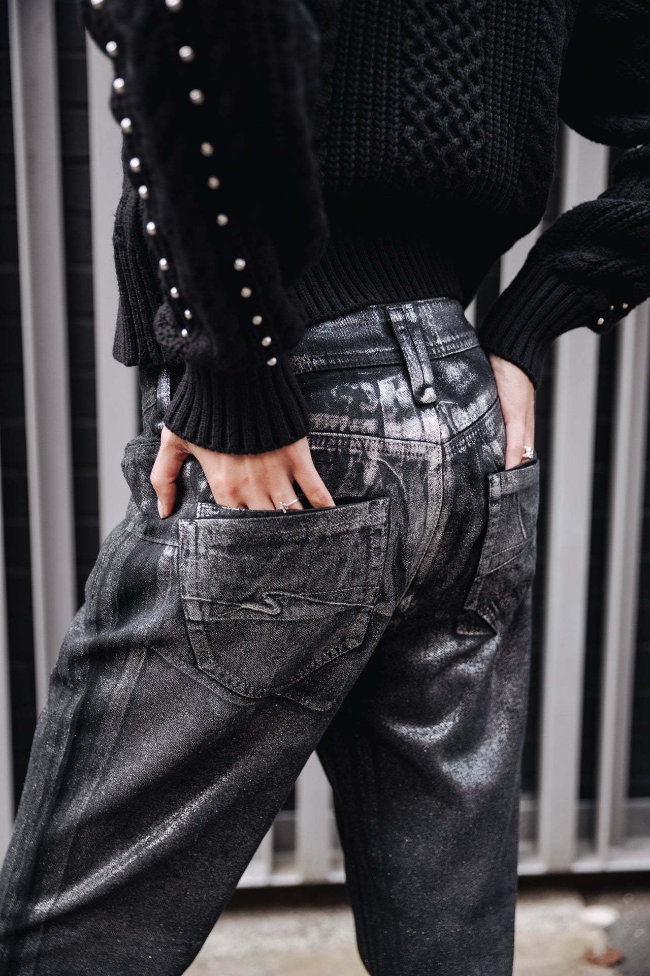 Pantalon cropped boyfriend Femme Timea Pirata black | Freeman T. Porter
