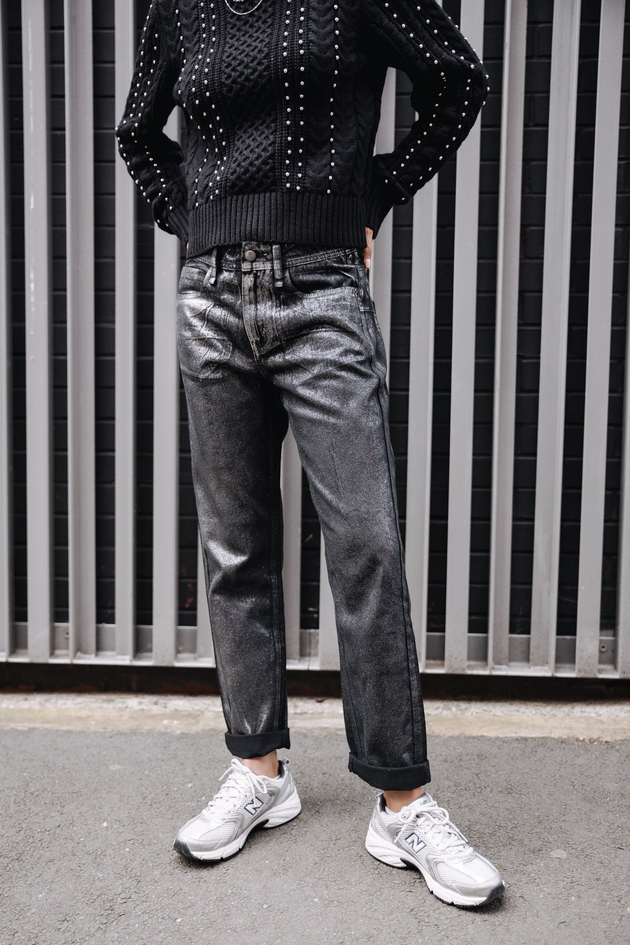 Pantalon cropped boyfriend Femme Timea Pirata black | Freeman T. Porter