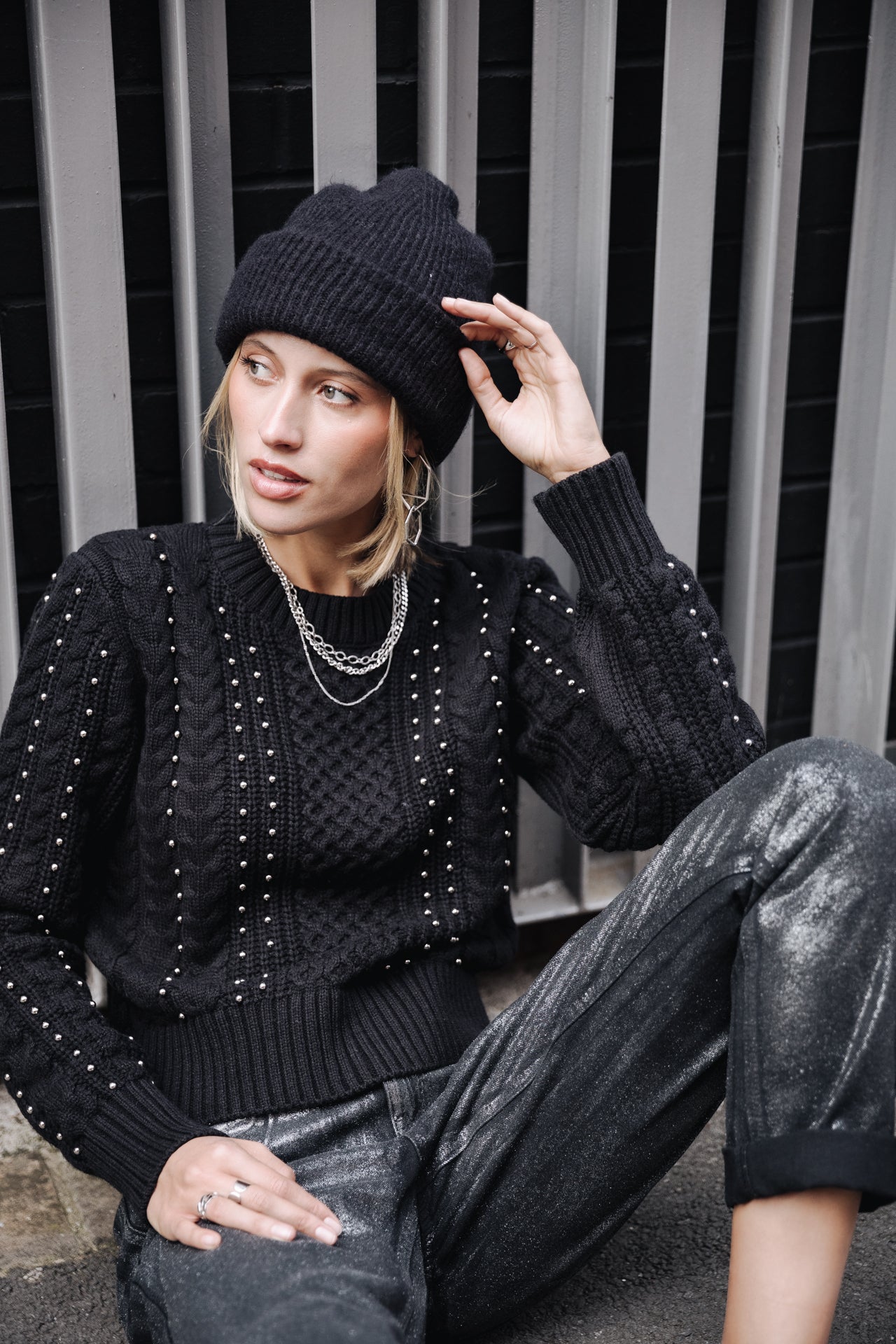 Pantalon cropped boyfriend Femme Timea Pirata black | Freeman T. Porter