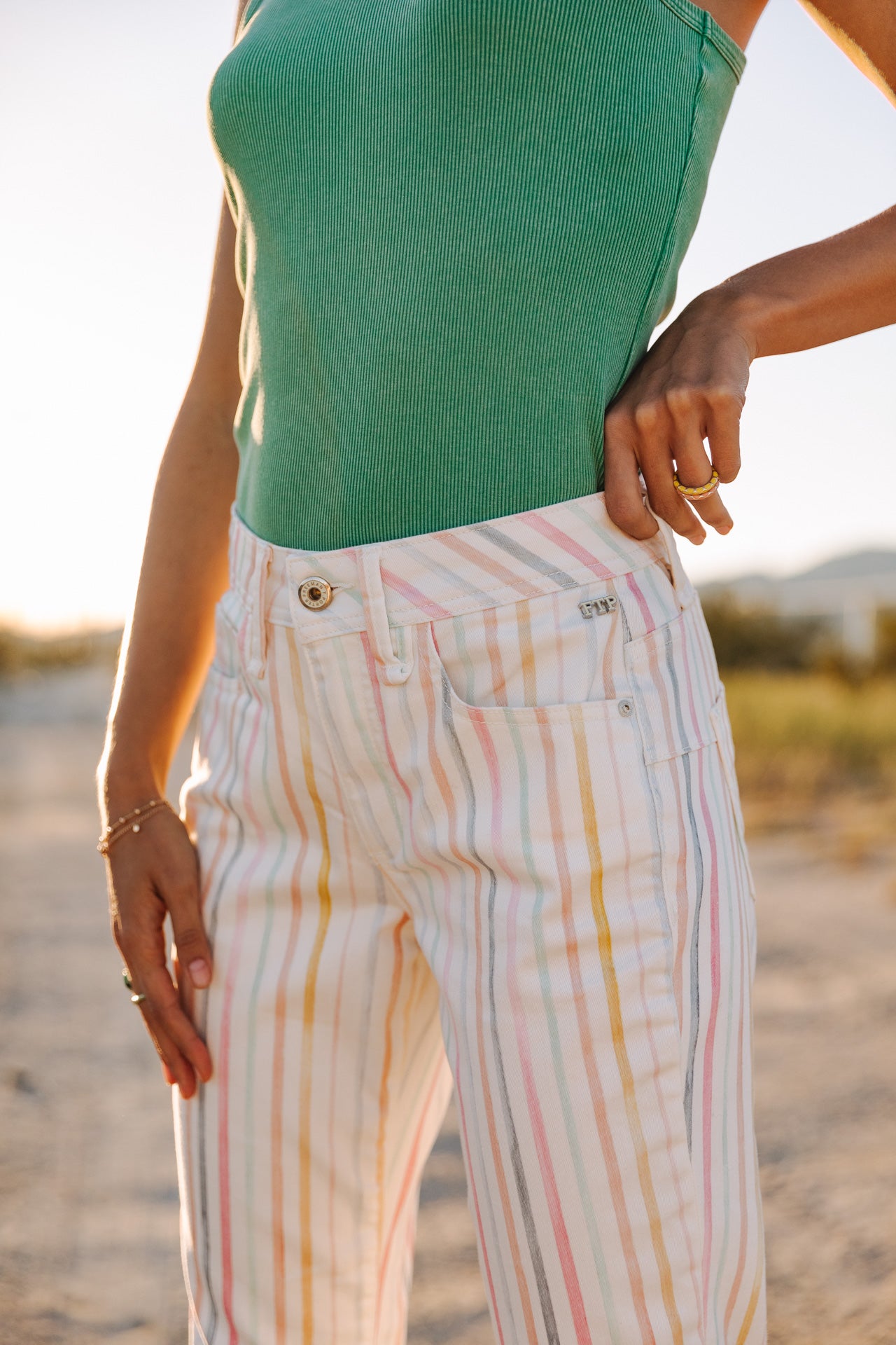 Pantalon cropped boyfriend Femme Timea Tulum original | Freeman T. Porter