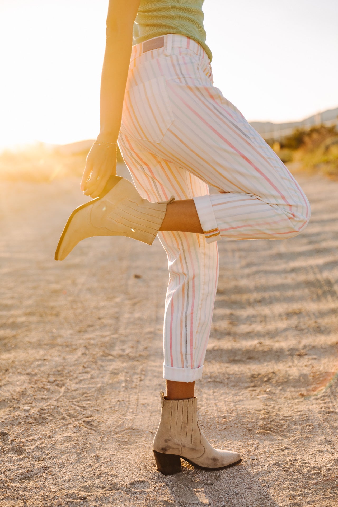 Pantalon cropped boyfriend Femme Timea Tulum original | Freeman T. Porter