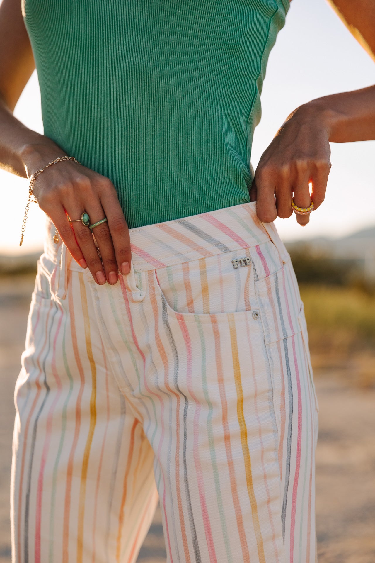 Pantalon cropped boyfriend Femme Timea Tulum original | Freeman T. Porter