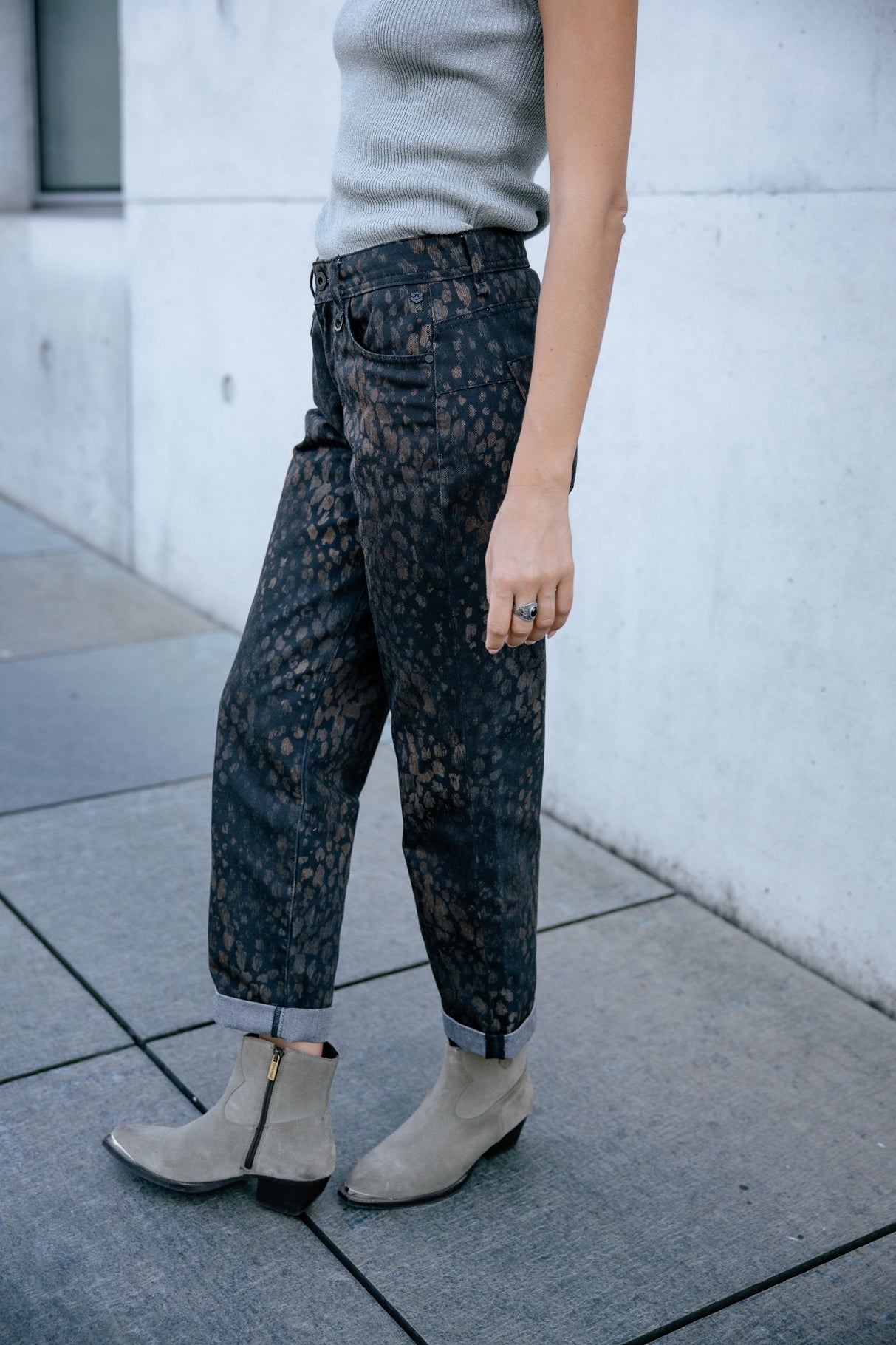 Pantalon cropped boyfriend Woman Timea Volt original | Freeman T. Porter