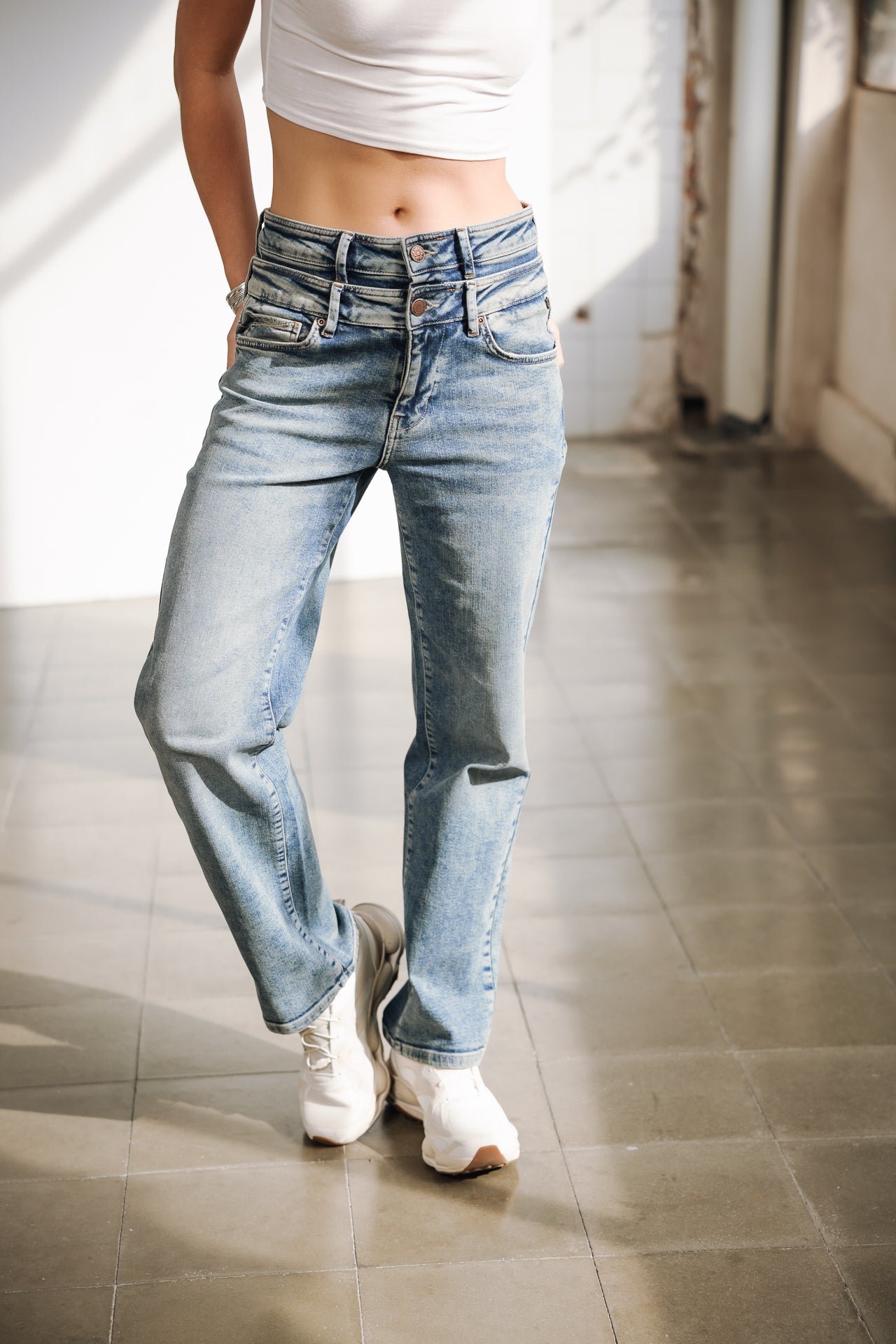 High-waisted jeans Woman Angie SDM burano | Freeman T. Porter