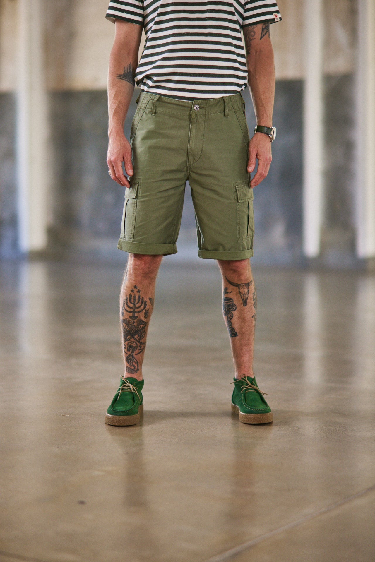 Short Homme Oscar Jerrican army green | Freeman T. Porter