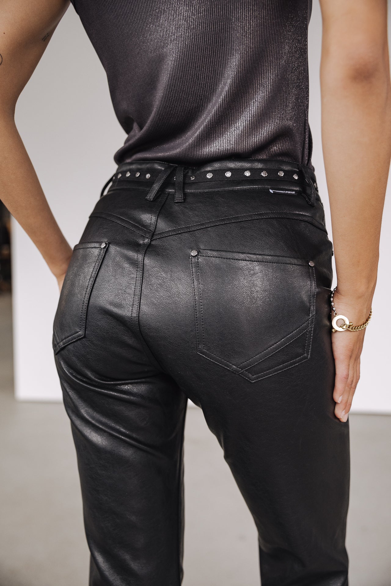 Pantalon Bootcut 7/8 Femme Norma Biker black | Freeman T. Porter