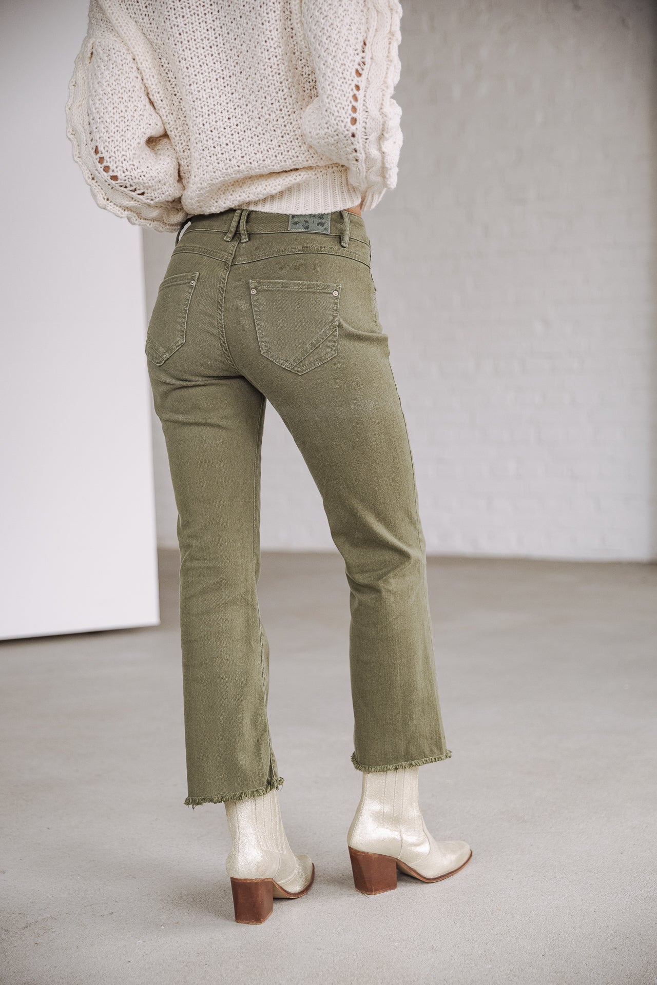 Pantalon bootcut cropped Femme Norma California forest night | Freeman T. Porter