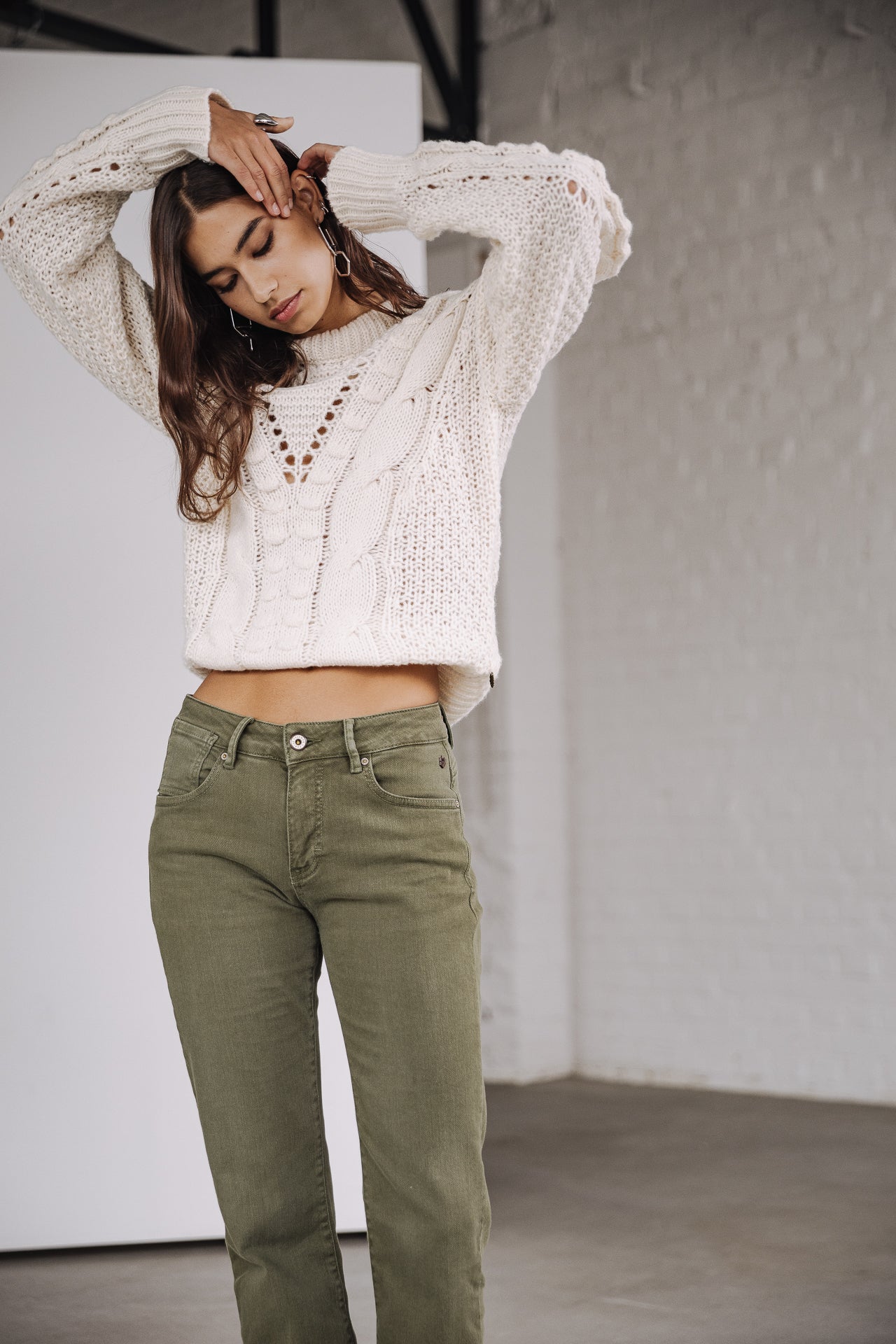Pantalon bootcut cropped Femme Norma California forest night | Freeman T. Porter