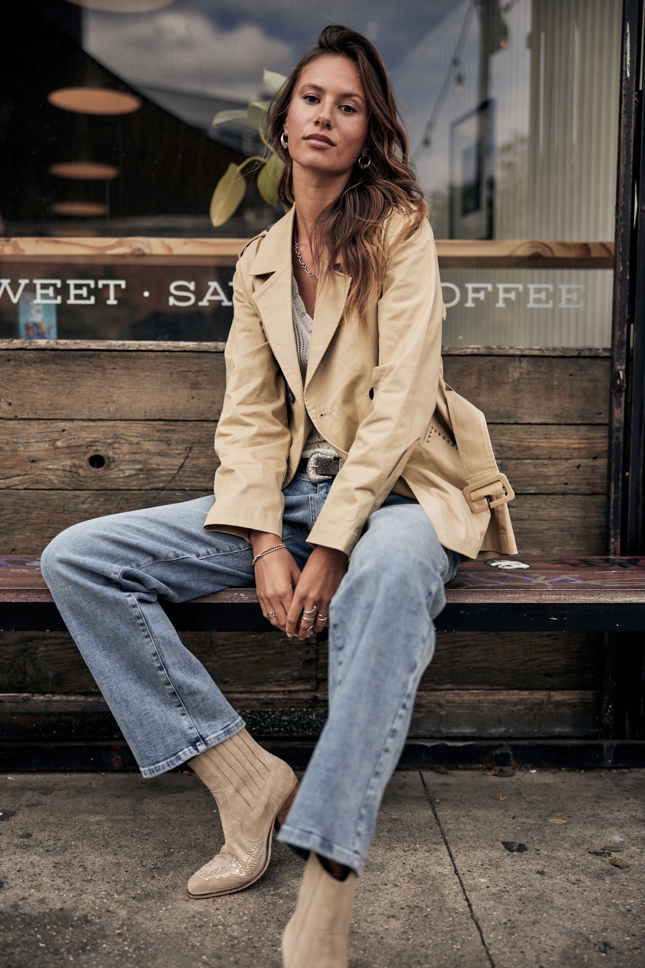 Jeans droit Ultra Long Femme Ester pamplone | Freeman T. Porter