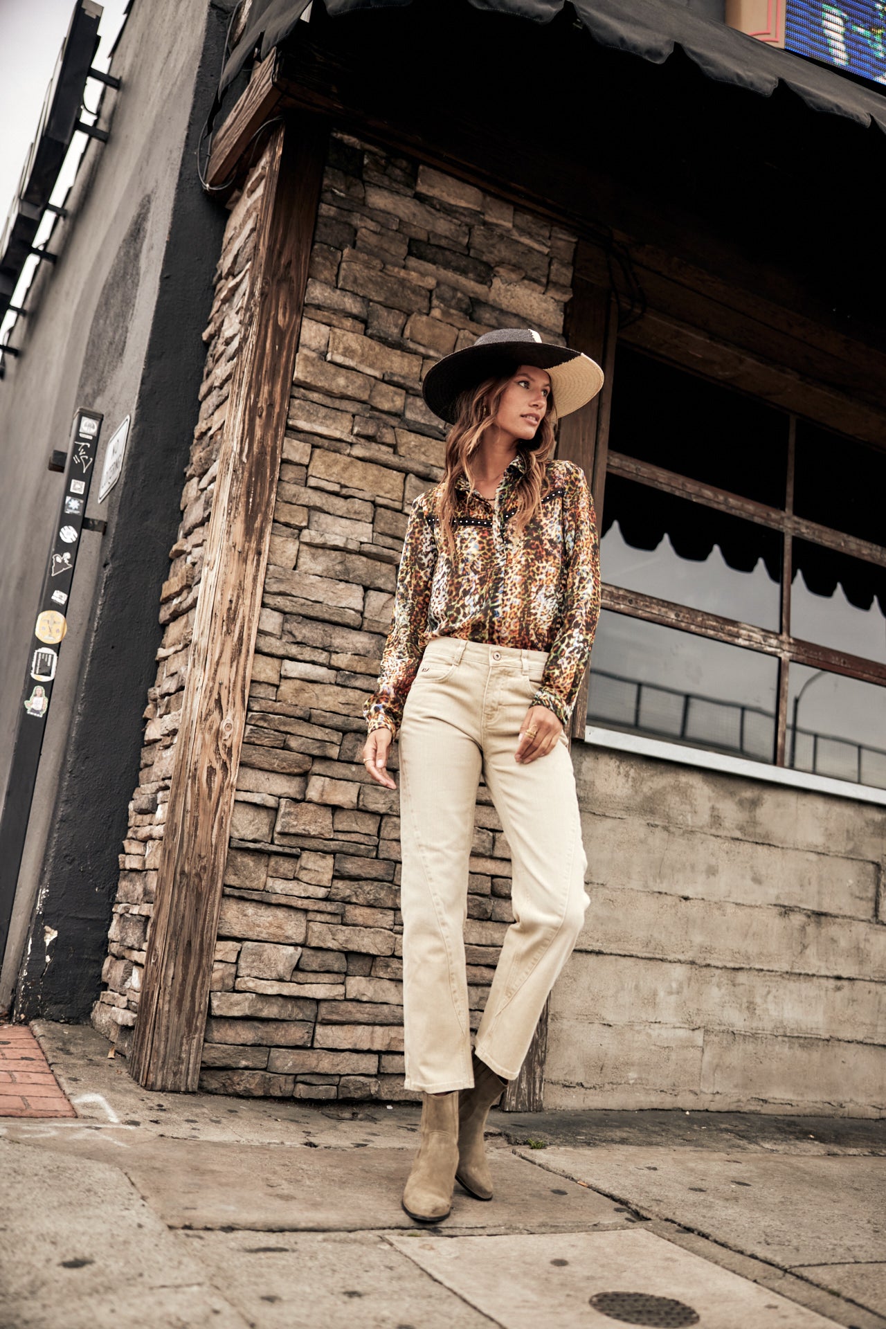 Pantalon droit Femme Darla Canyon bleached sand | Freeman T. Porter