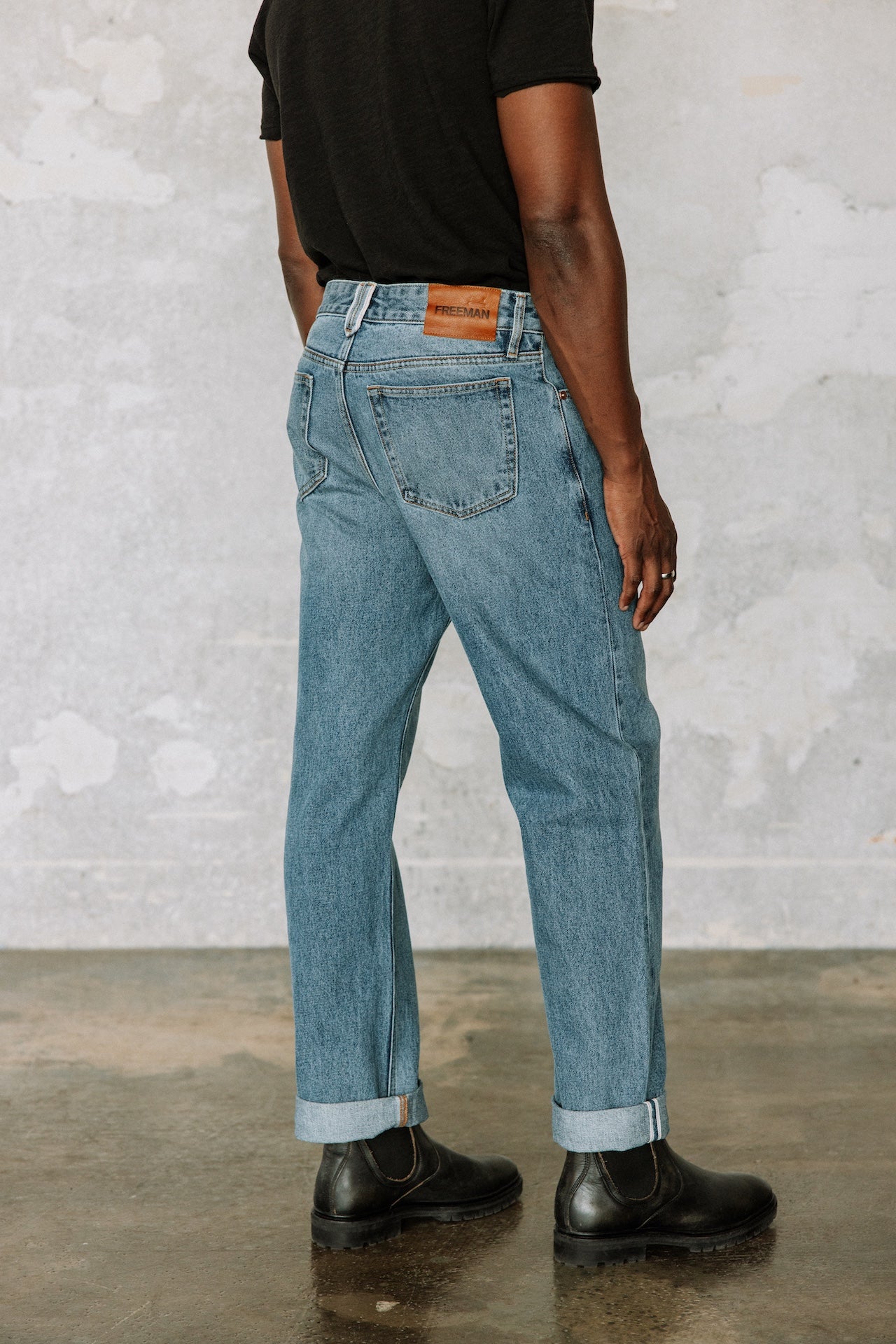 Jeans droit Mann Victor light blue selvedge | Freeman T. Porter