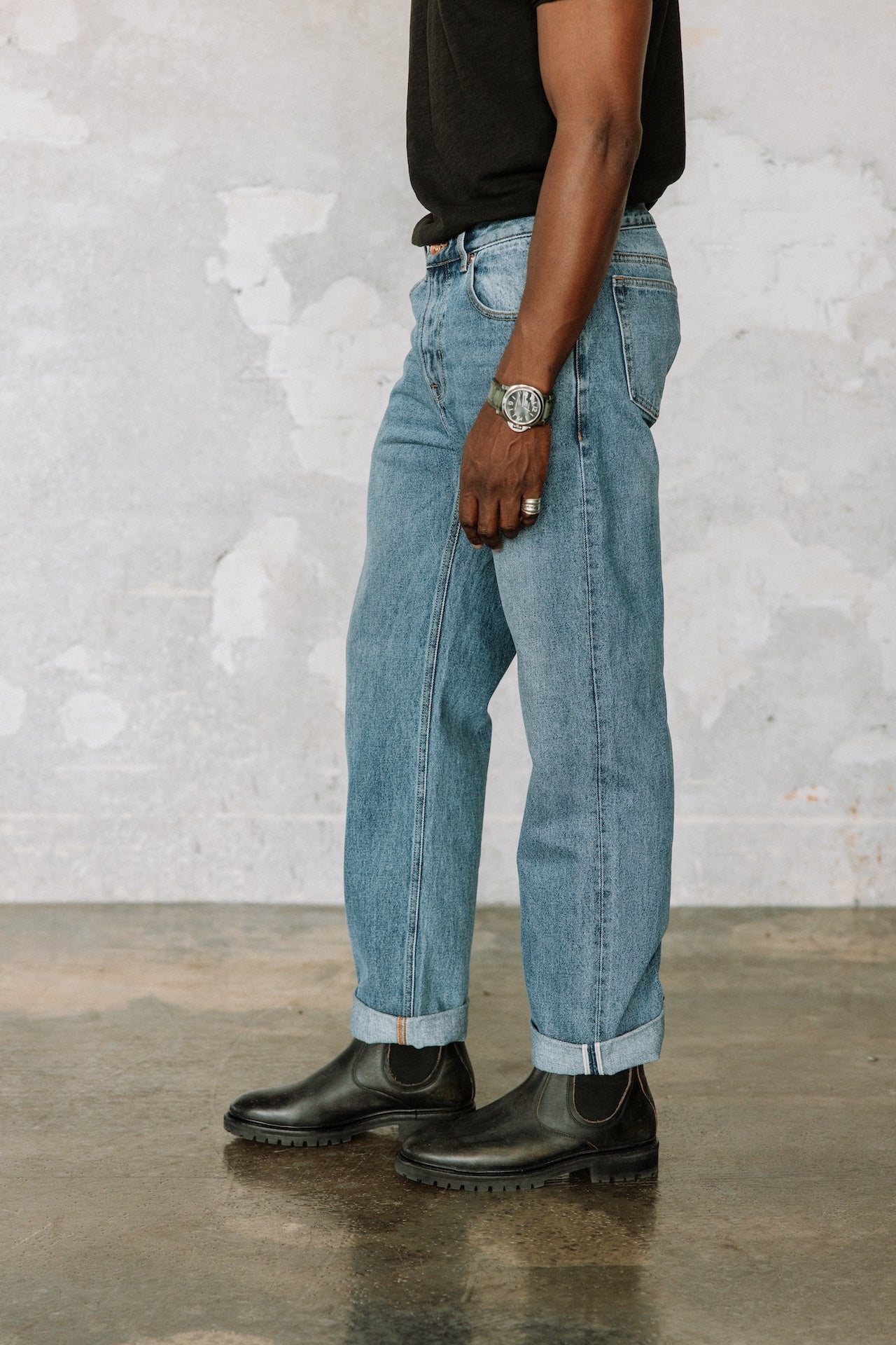 Jeans droit Mann Victor light blue selvedge | Freeman T. Porter