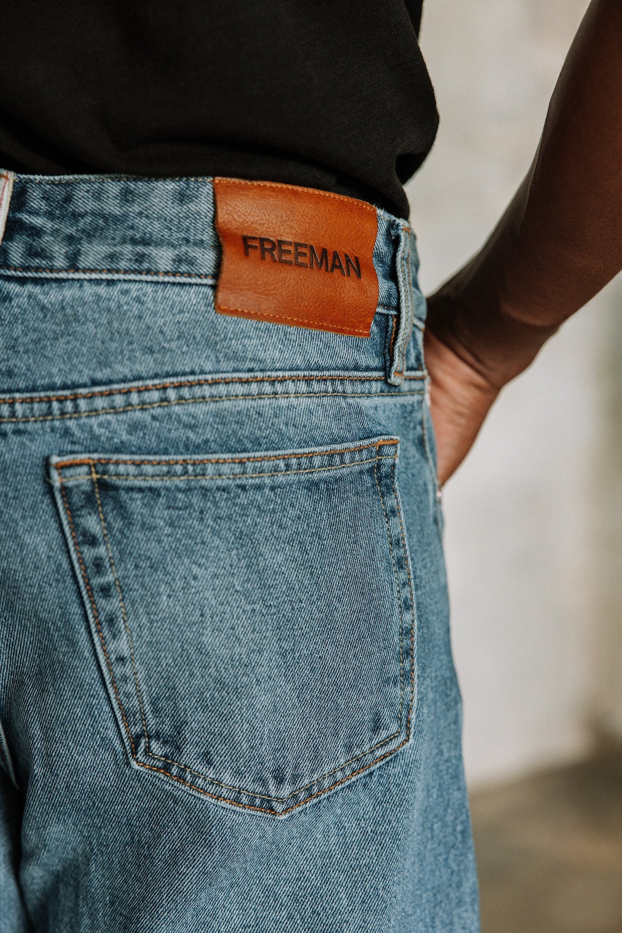 Jeans droit Mann Victor light blue selvedge | Freeman T. Porter