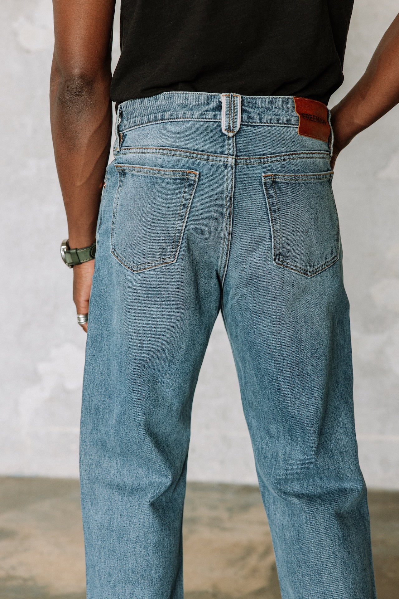 Jeans droit Mann Victor light blue selvedge | Freeman T. Porter