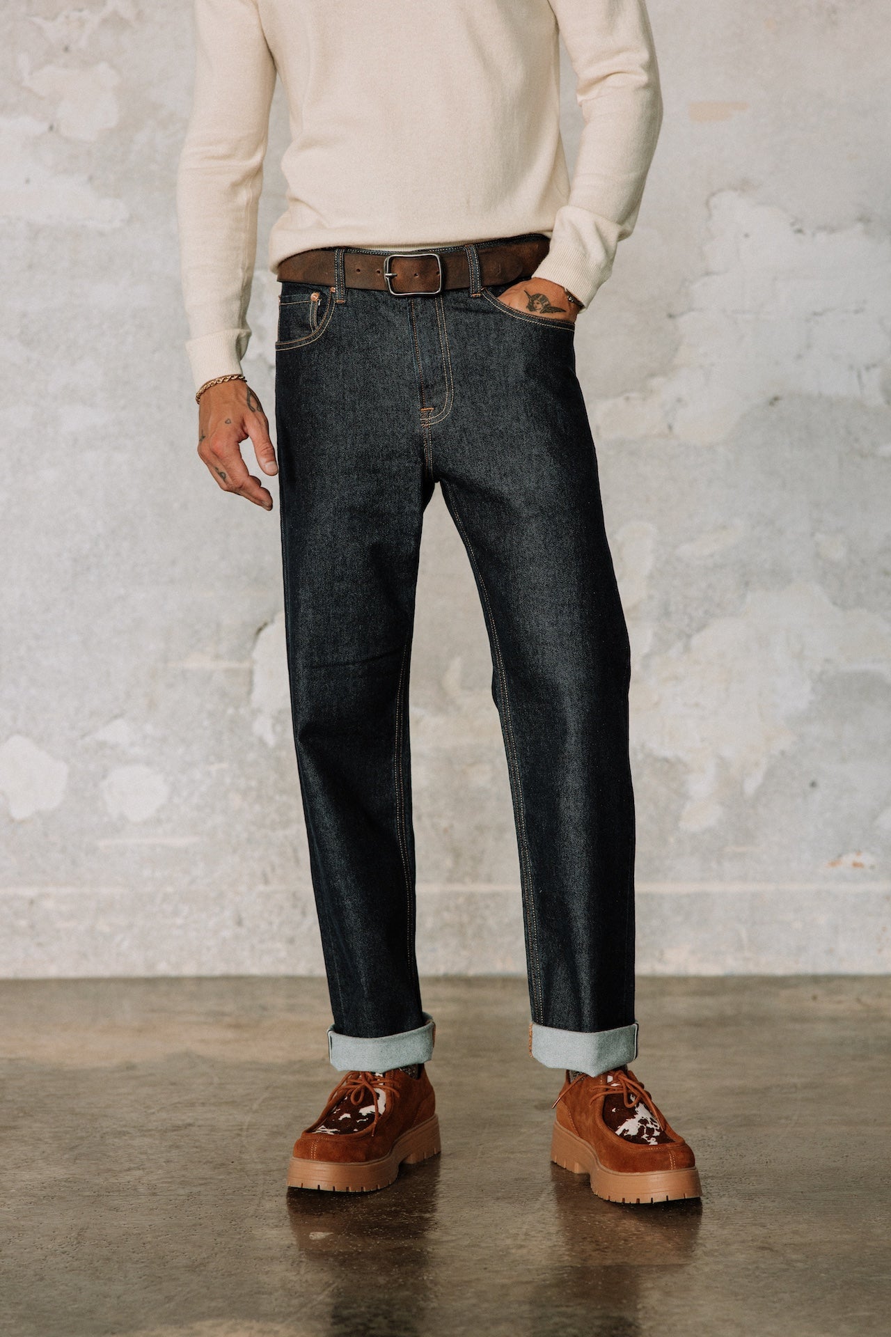 Jeans droit Victor, raw selvedge Freeman Porter