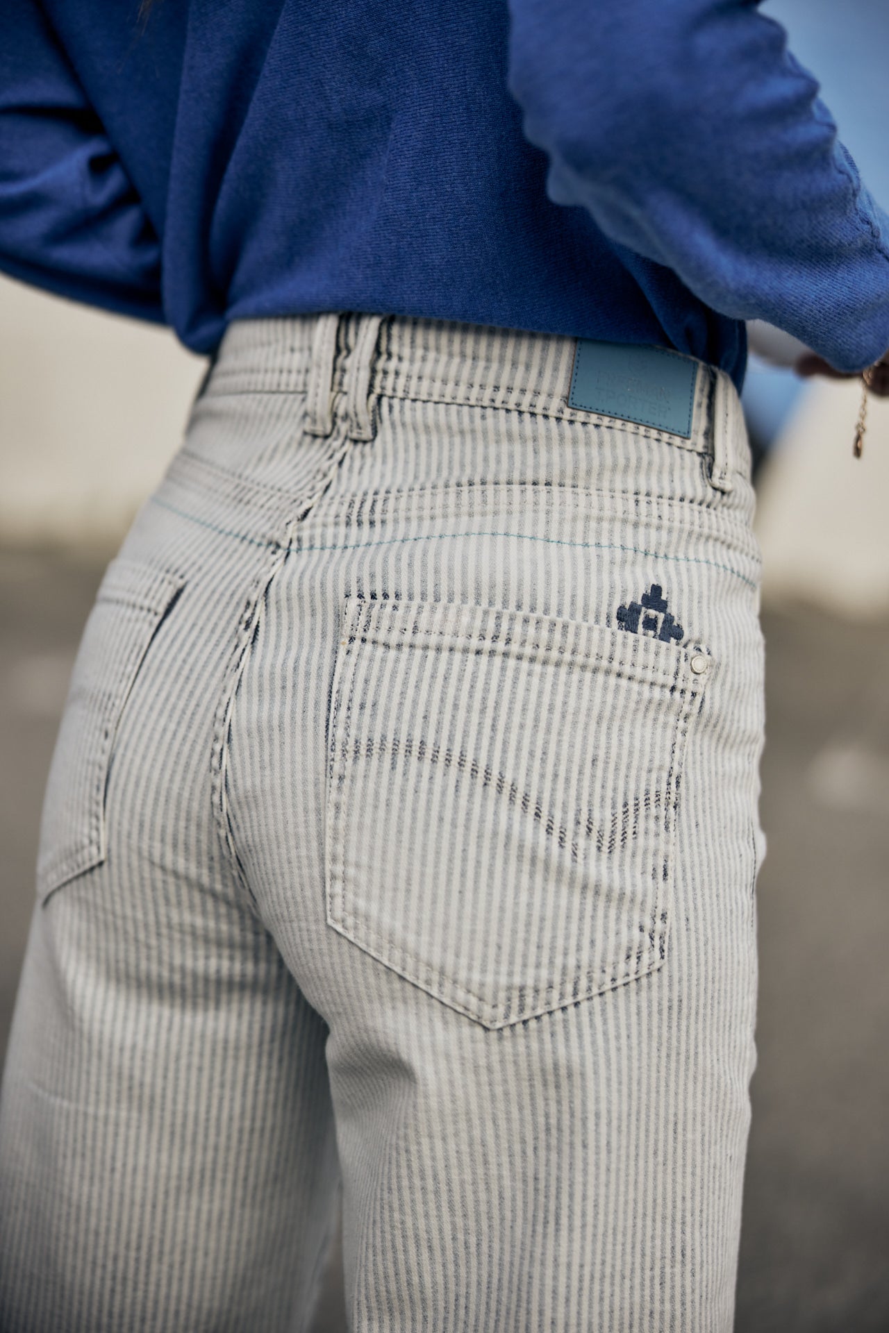 Jeans taille haute à rayures Femme Edita bossanova | Freeman T. Porter