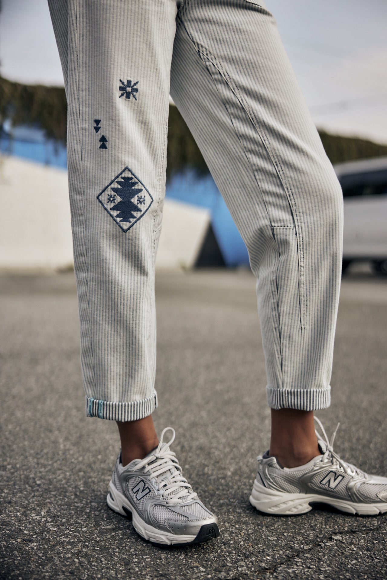 Jeans taille haute à rayures Femme Edita bossanova | Freeman T. Porter