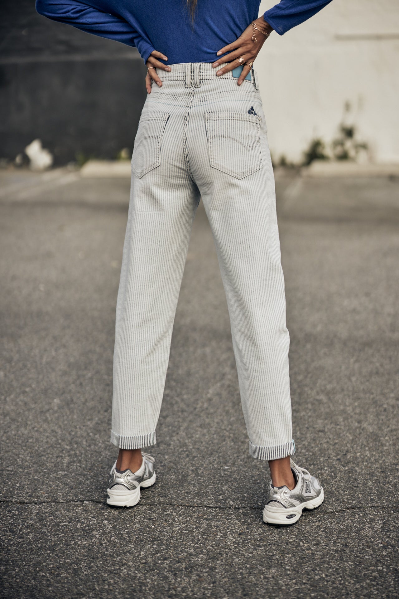 Jeans taille haute à rayures Femme Edita bossanova | Freeman T. Porter