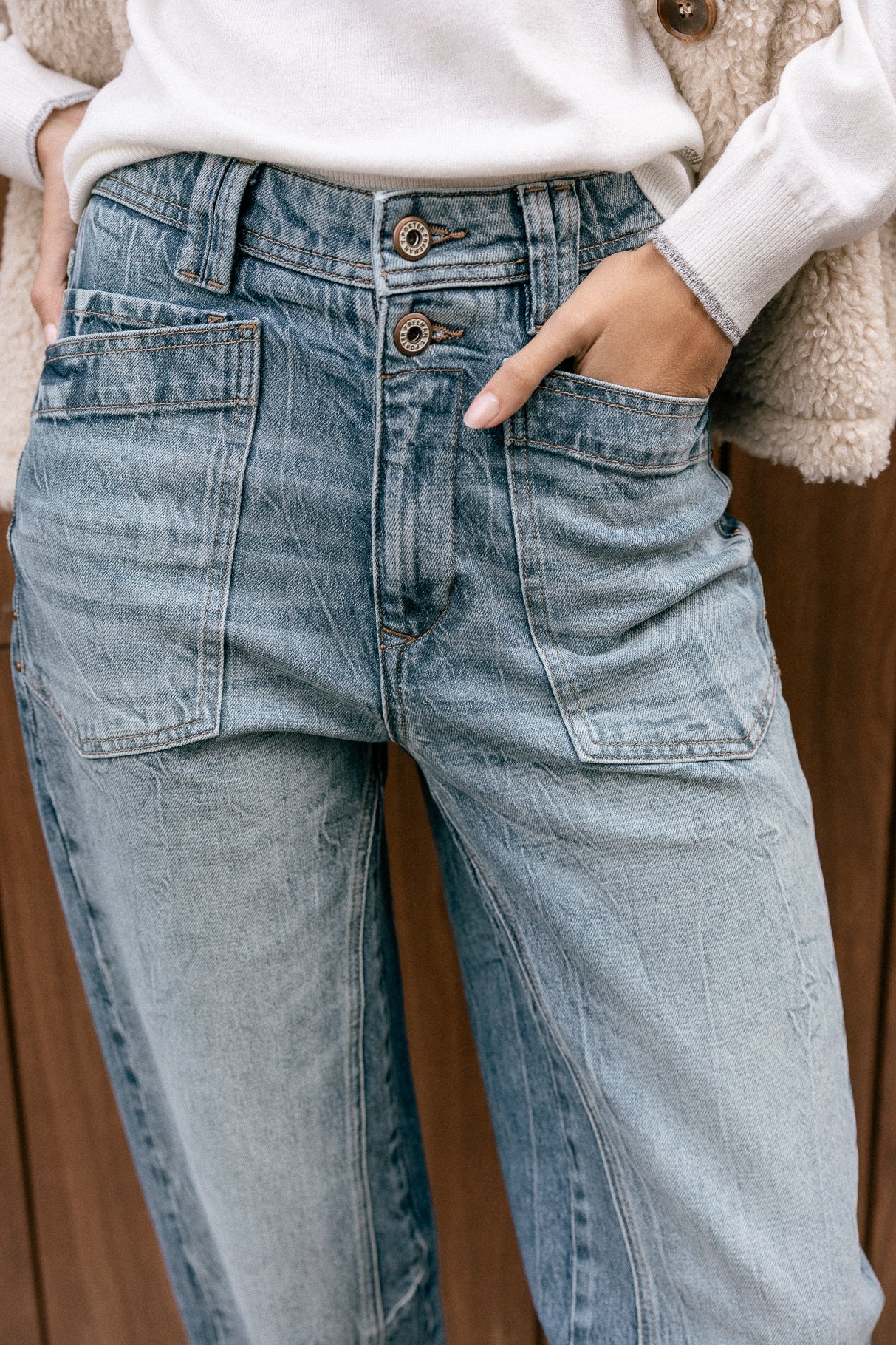 Jeans mit hoher Taille Frau Edita bocaina | Freeman T. Porter