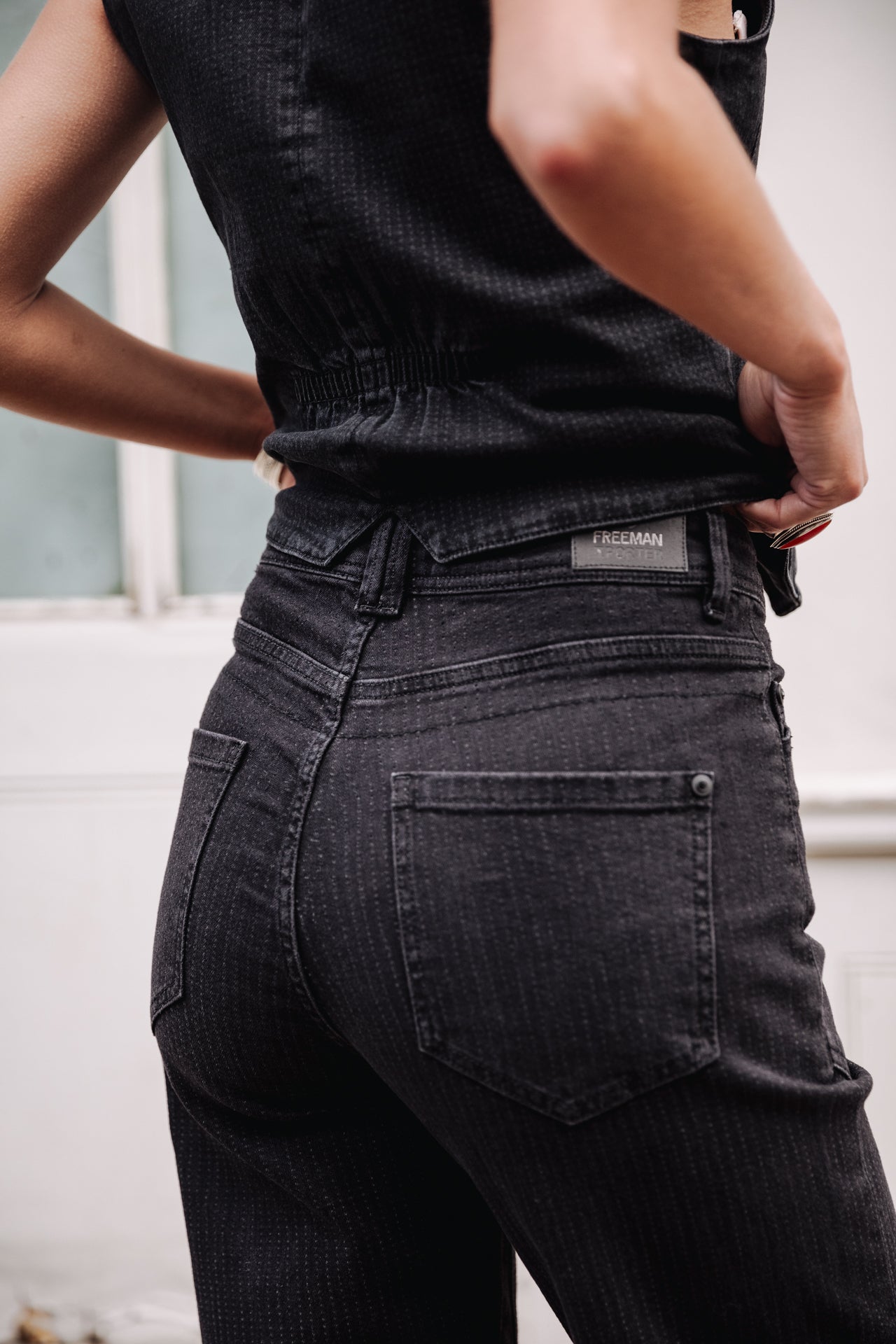 Jeans taille haute Femme Edita bologna stripe | Freeman T. Porter